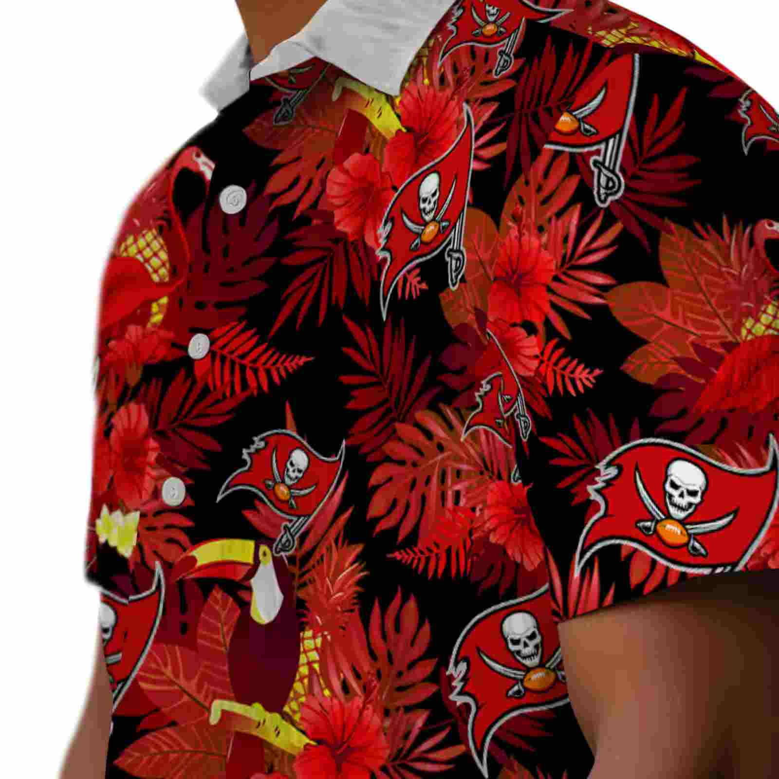 tampa bay buccaneers floral toucan red hawaiian shirt trendy