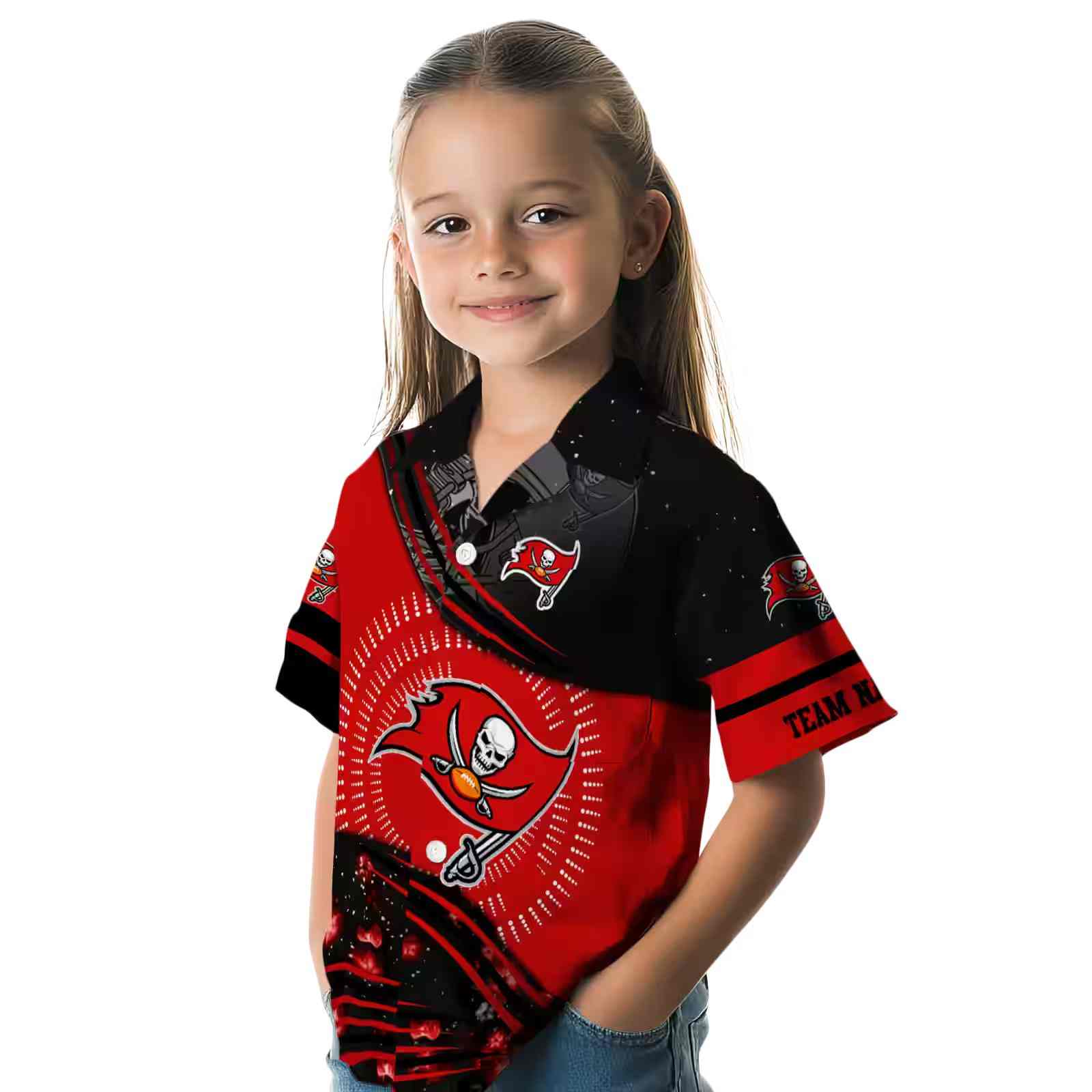 tampa bay buccaneers football wave red black hawaiian shirt premium grade