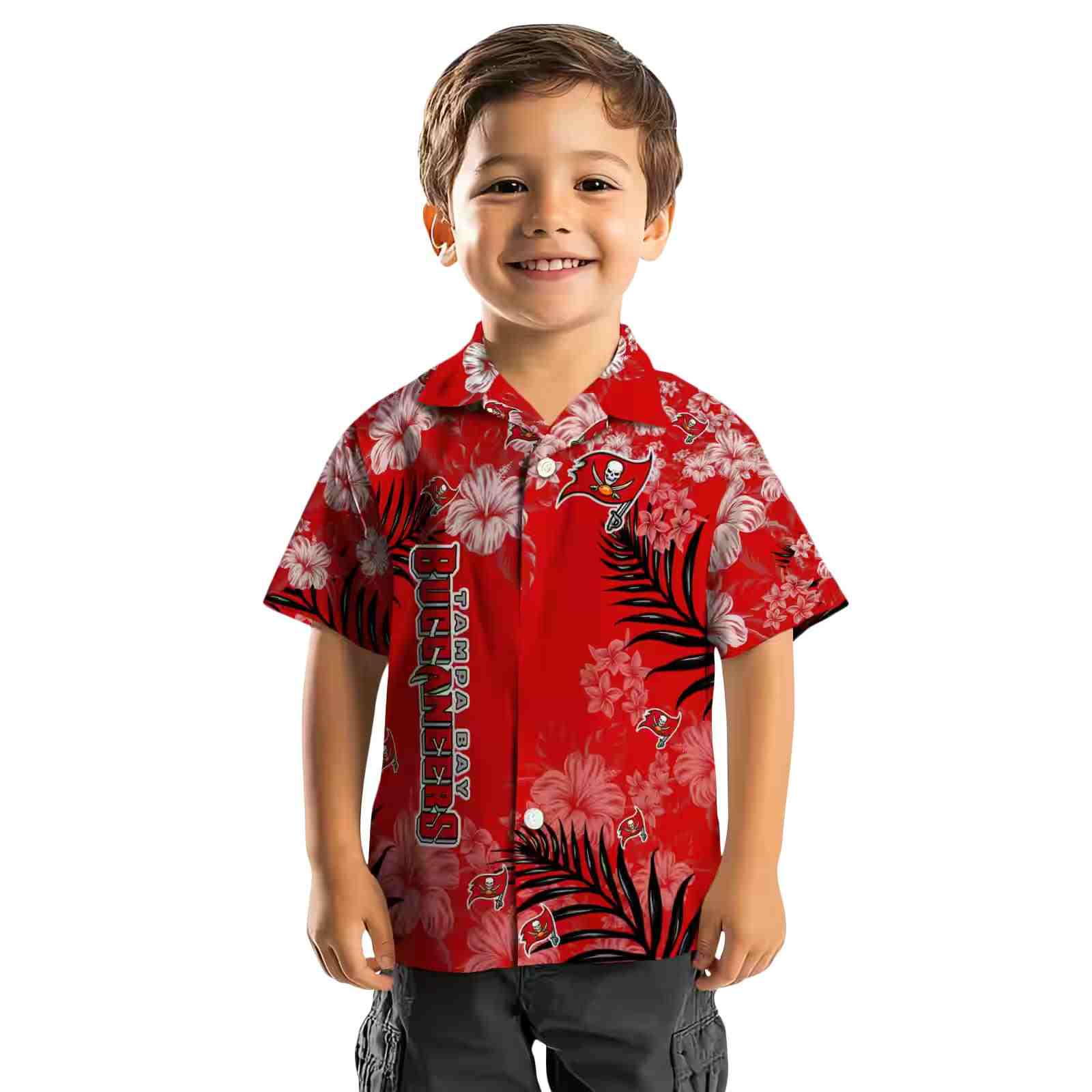 tampa bay buccaneers hibiscus print red hawaiian shirt top rated