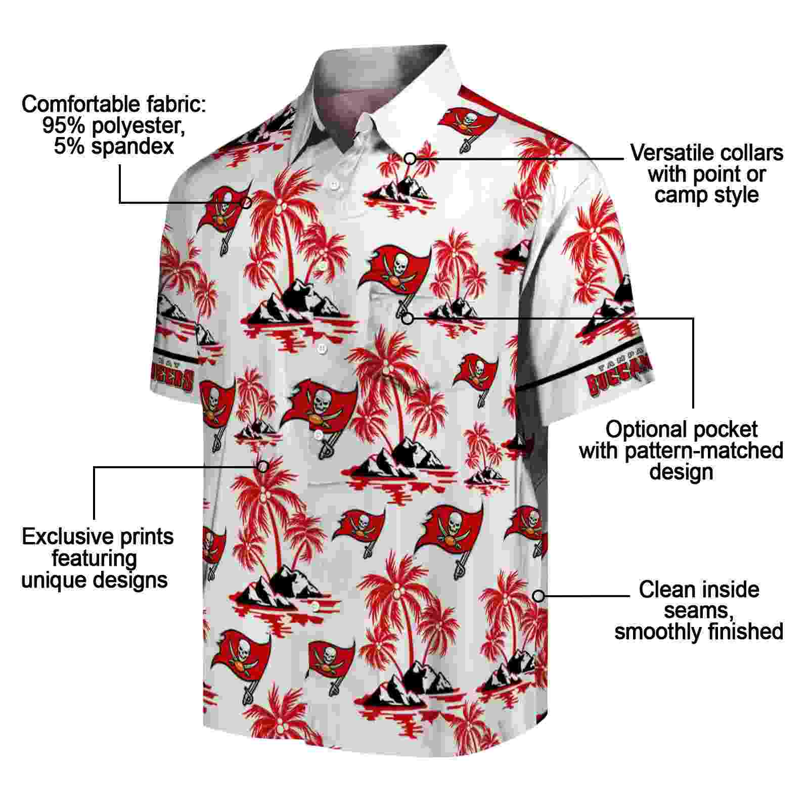 tampa bay buccaneers palm island print red white hawaiian shirt new arrival