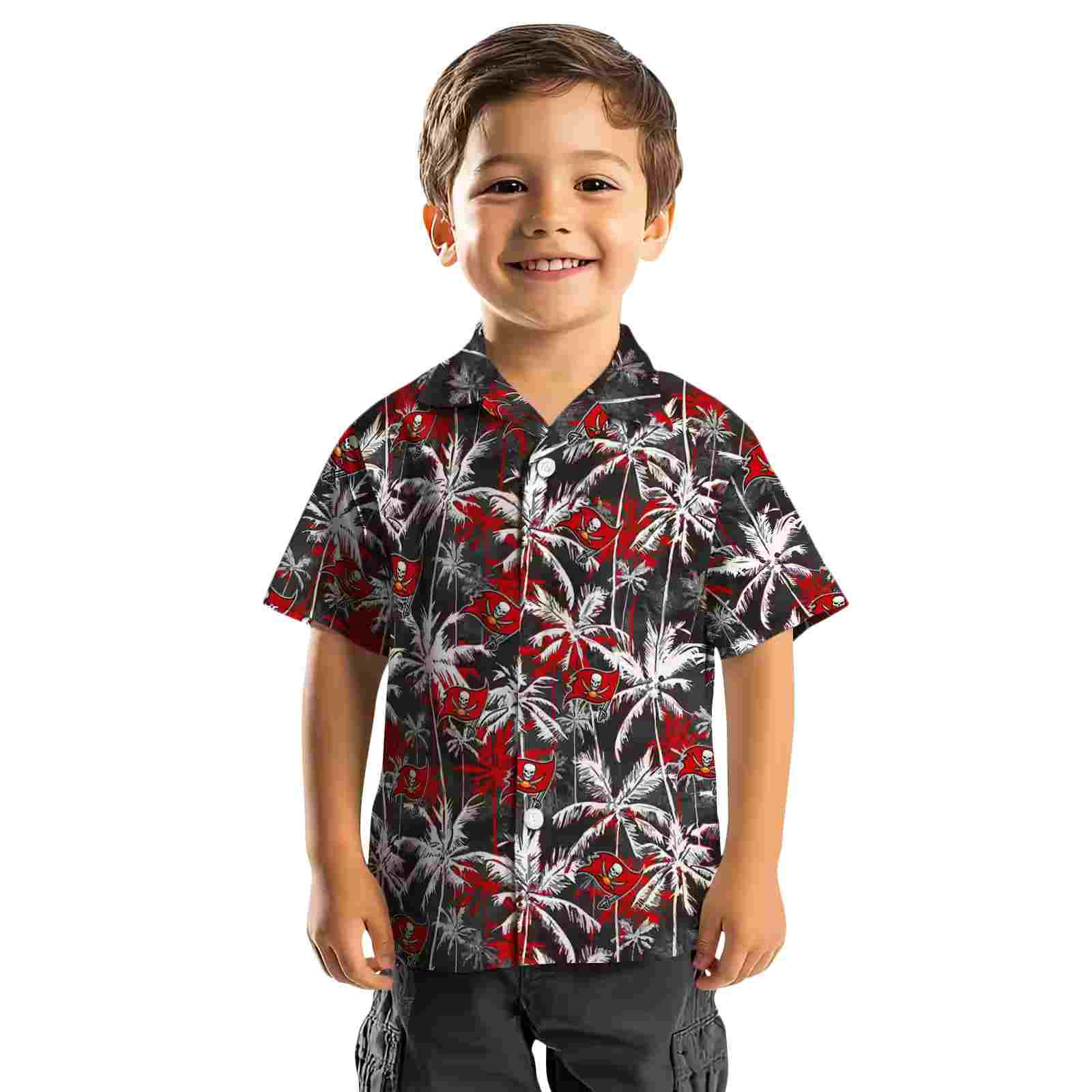 tampa bay buccaneers palm pattern red black hawaiian shirt top rated