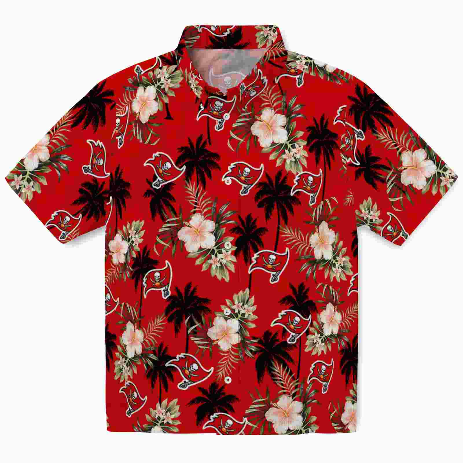 Tampa Bay Buccaneers Palm Tree Flower Red Hawaiian Shirt