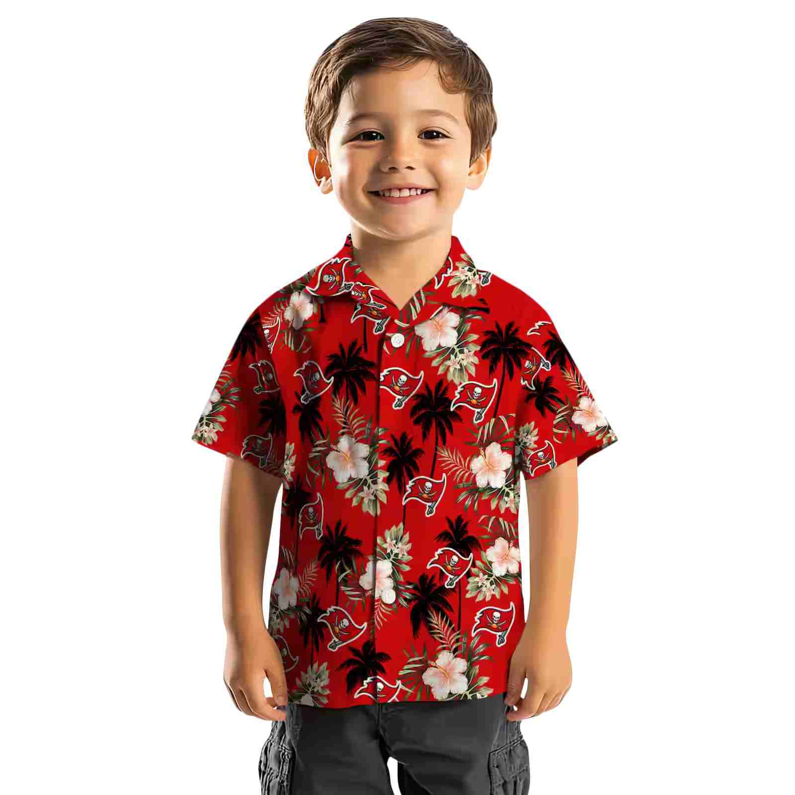 tampa bay buccaneers palm tree flower red hawaiian shirt top rated