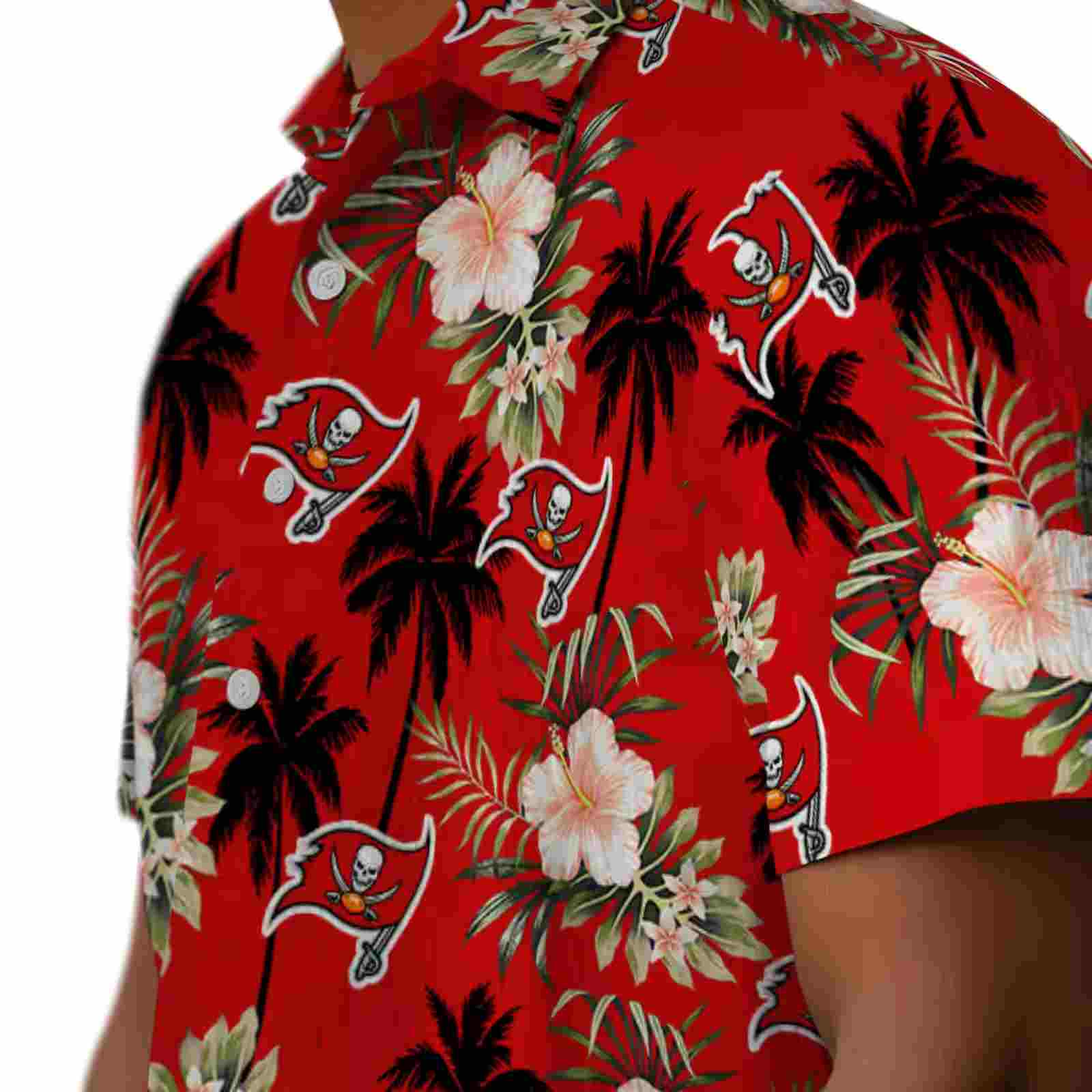 tampa bay buccaneers palm tree flower red hawaiian shirt trendy