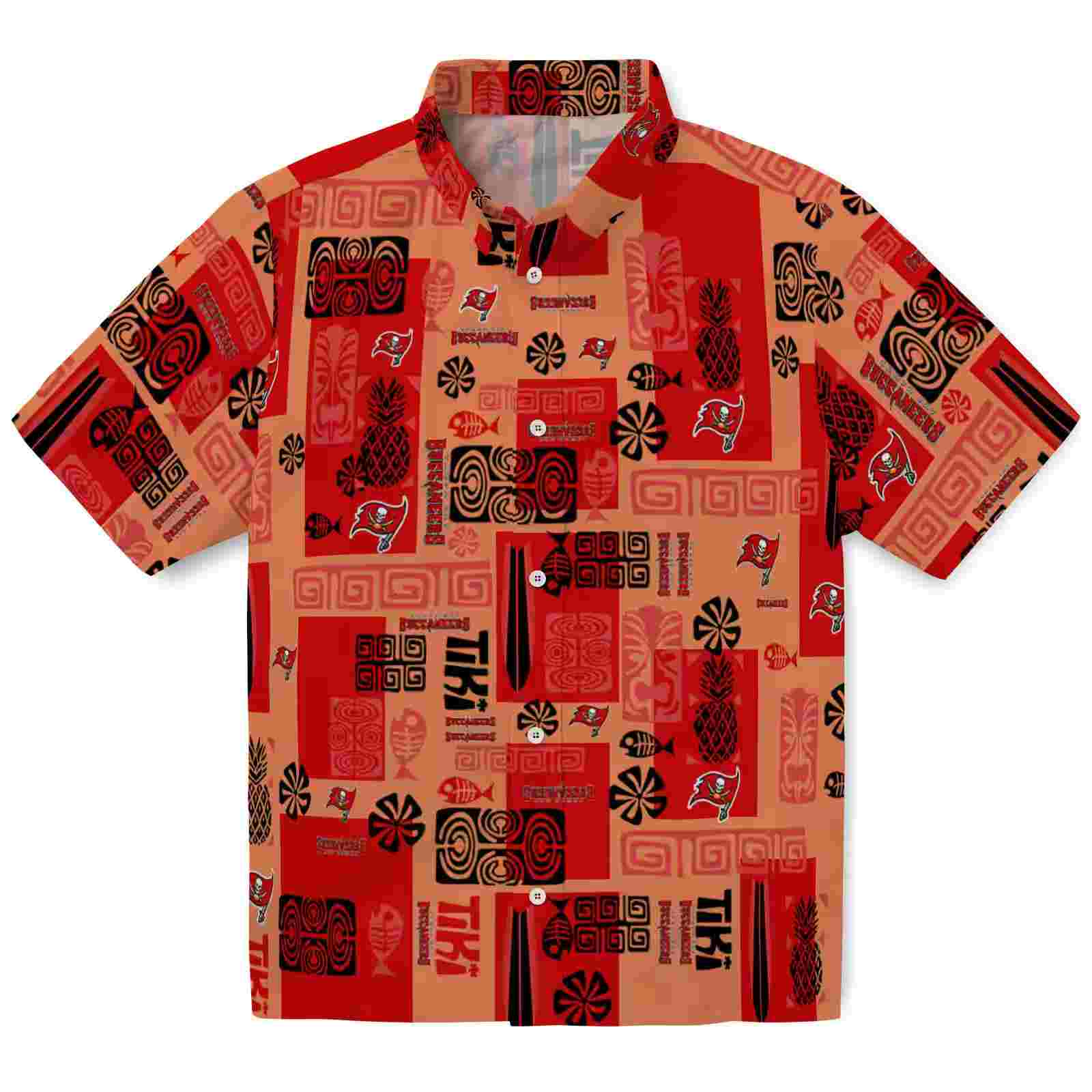 Tampa Bay Buccaneers Tribal Symbols Red Hawaiian Shirt