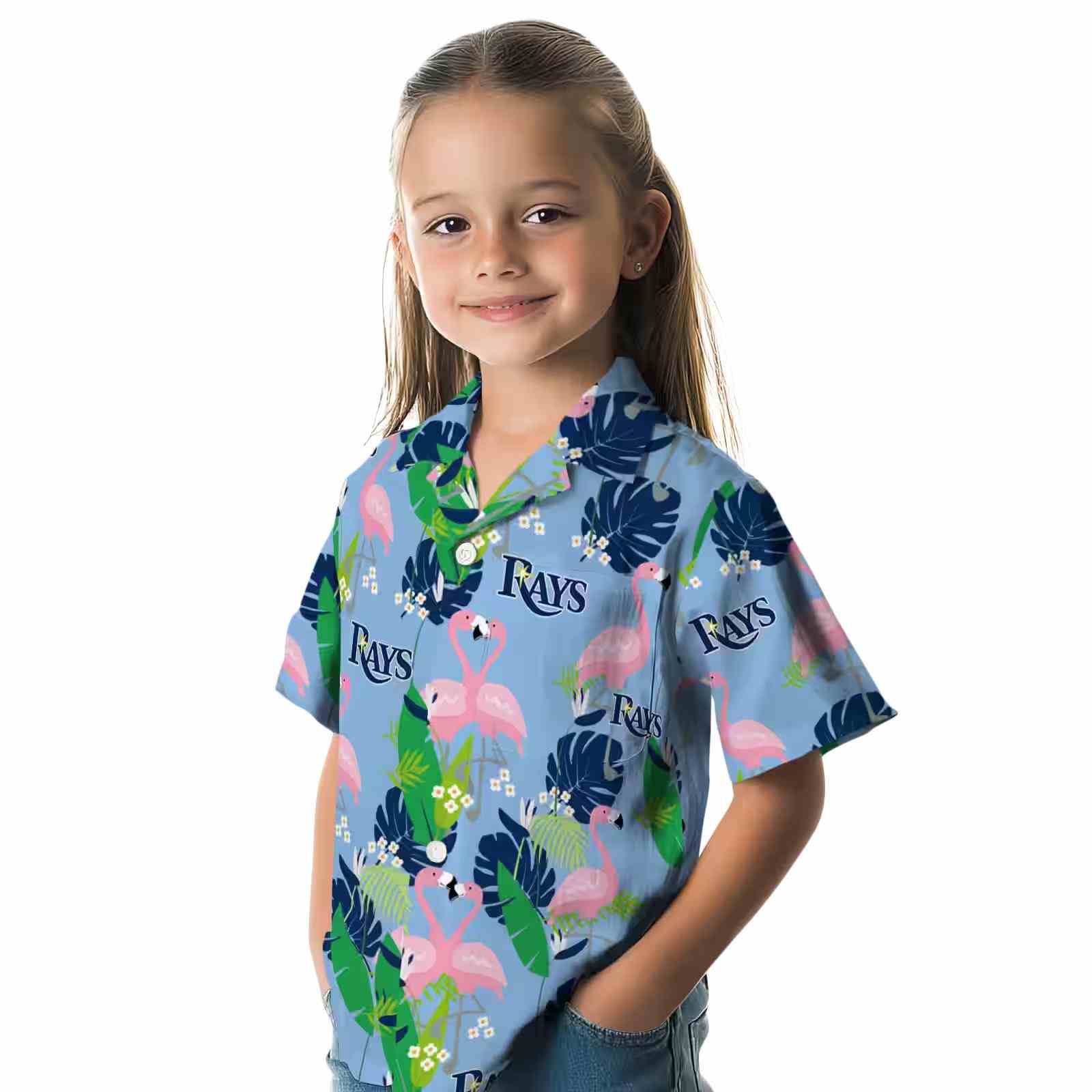 tampa bay rays flamingo foliage navy green hawaiian shirt premium grade