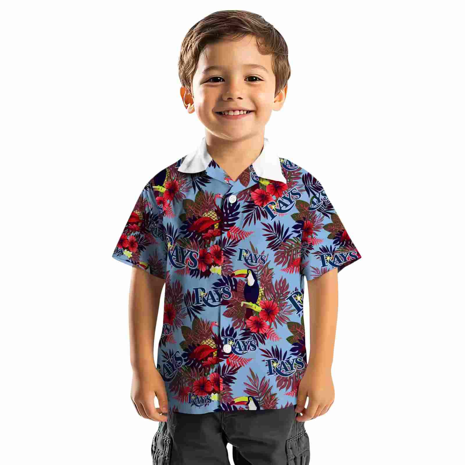 tampa bay rays floral toucan navy red hawaiian shirt top rated