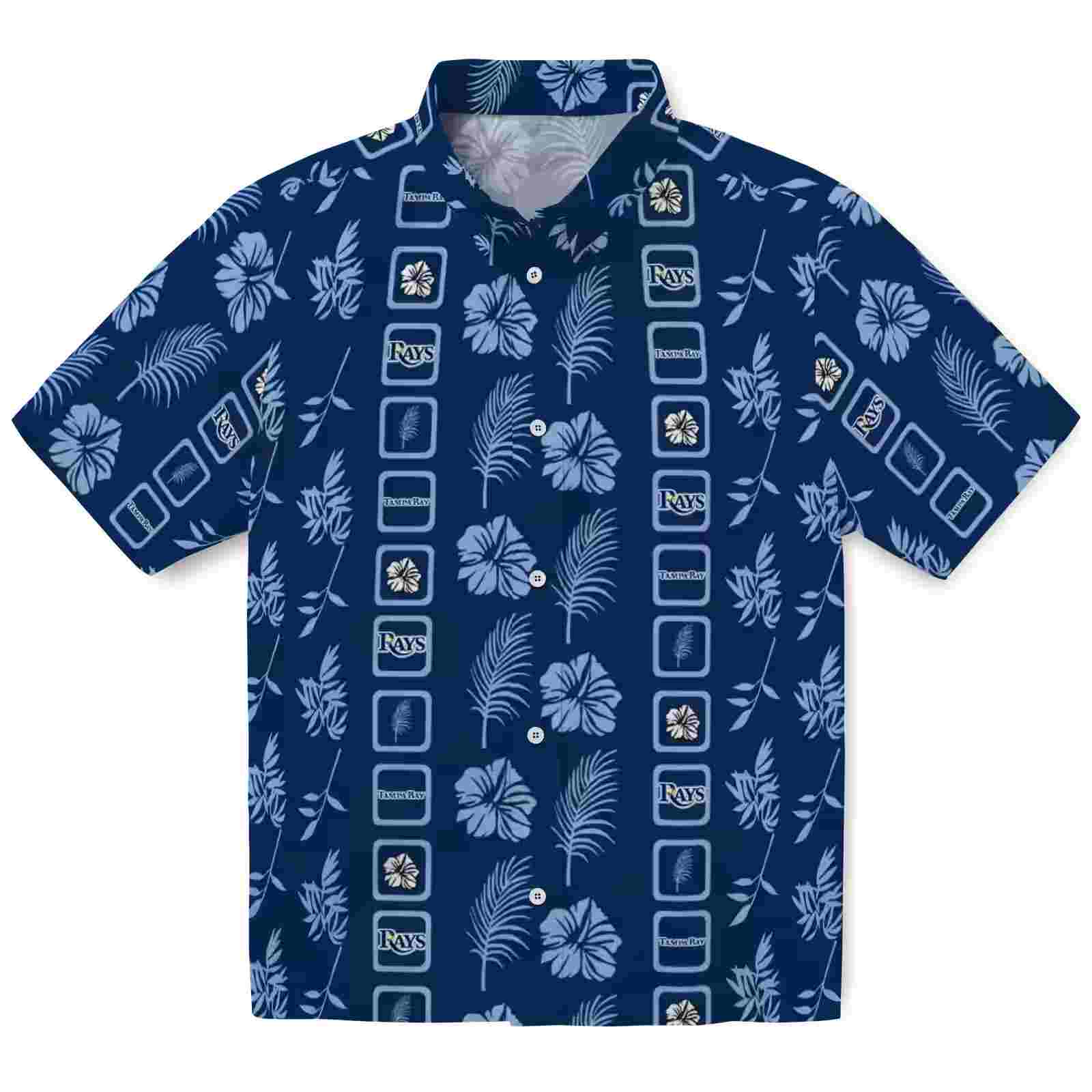 Tampa Bay Rays Framed Floral Navy Hawaiian Shirt