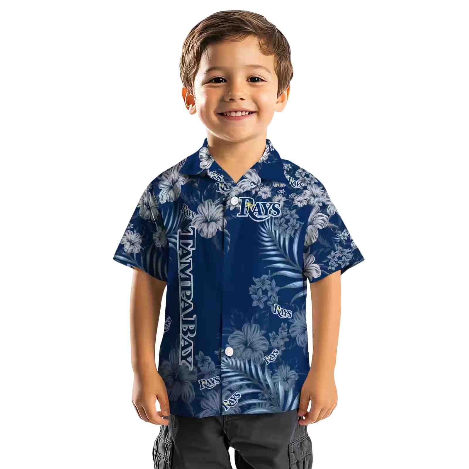 tampa bay rays hibiscus print navy hawaiian shirt top rated