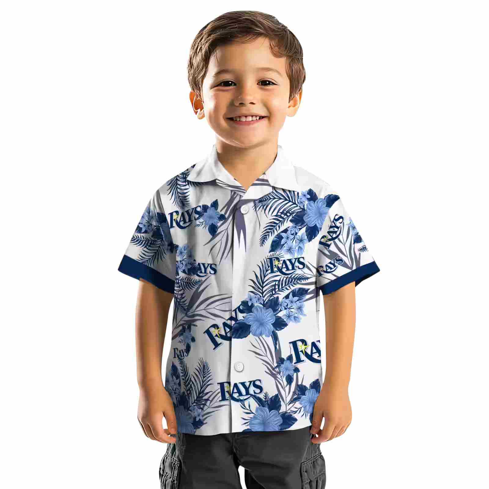 tampa bay rays patriotic hibiscus design navy white hawaiian shirt top rated