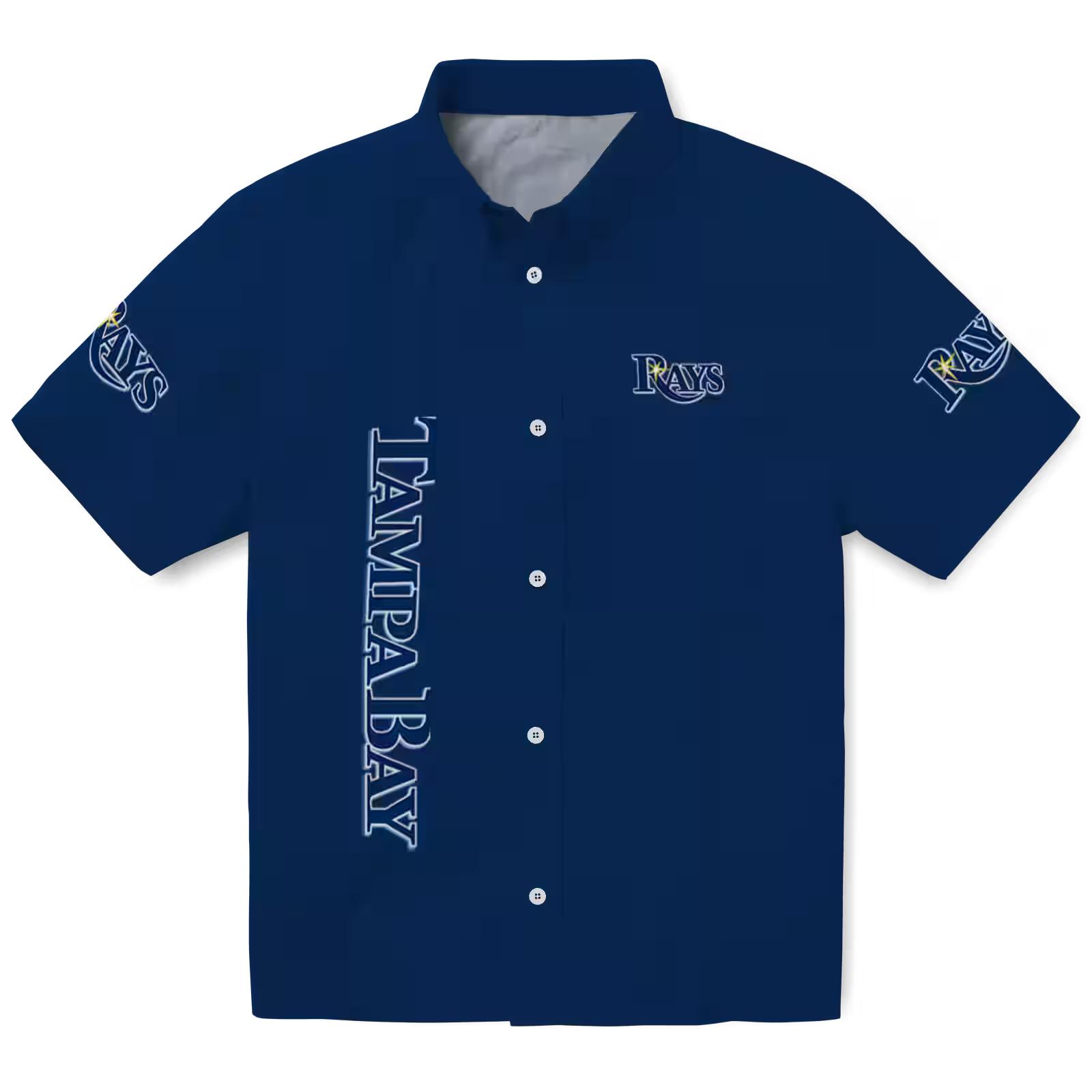 Tampa Bay Rays Stuart Minion Navy Hawaiian Shirt