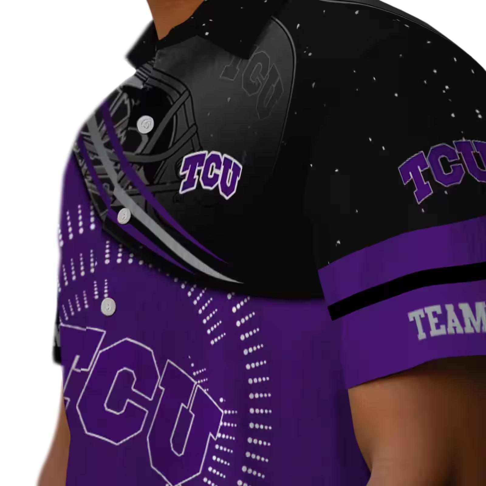 tcu horned frogs football wave purple black hawaiian shirt trendy