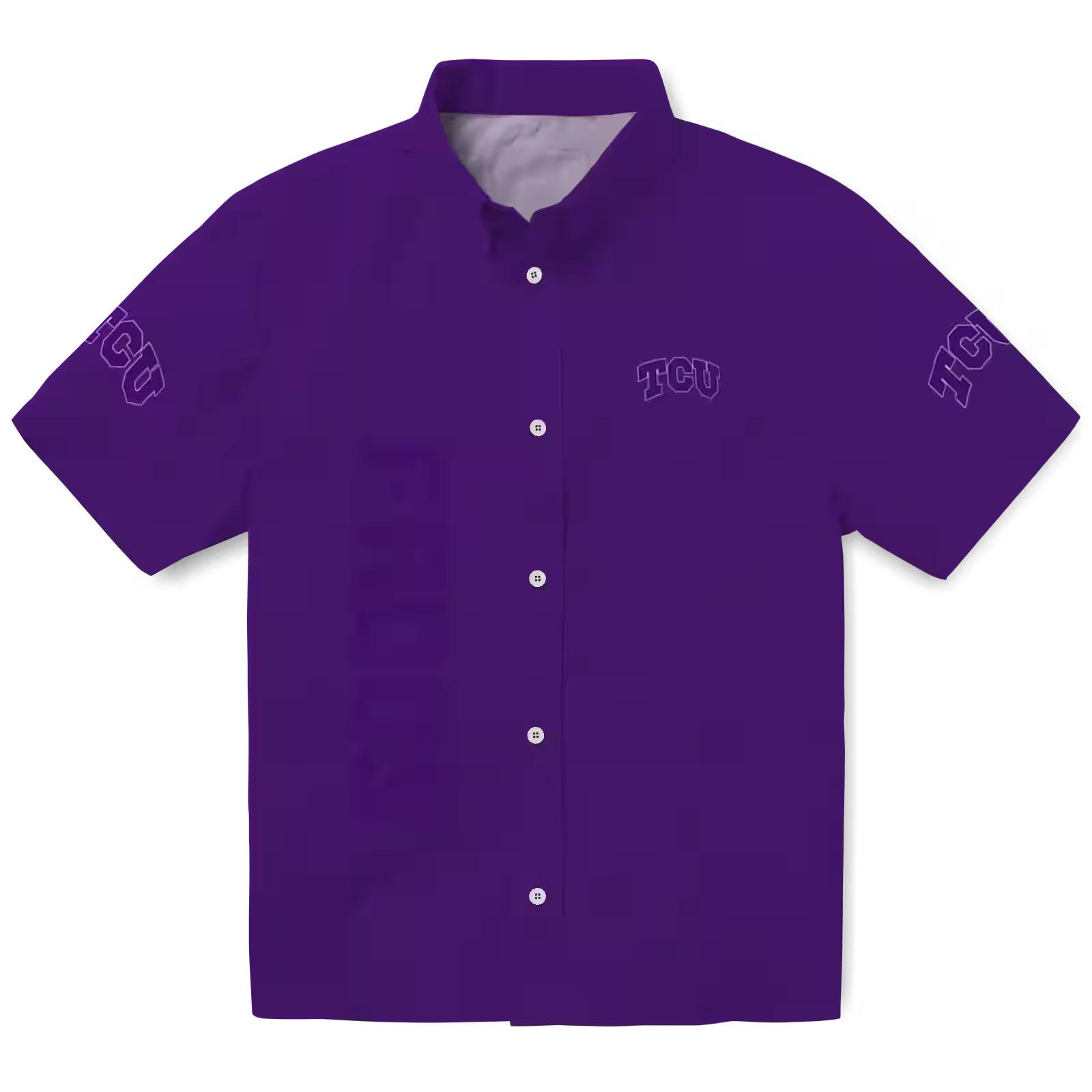 TCU Horned Frogs Stuart Minion Purple Hawaiian Shirt