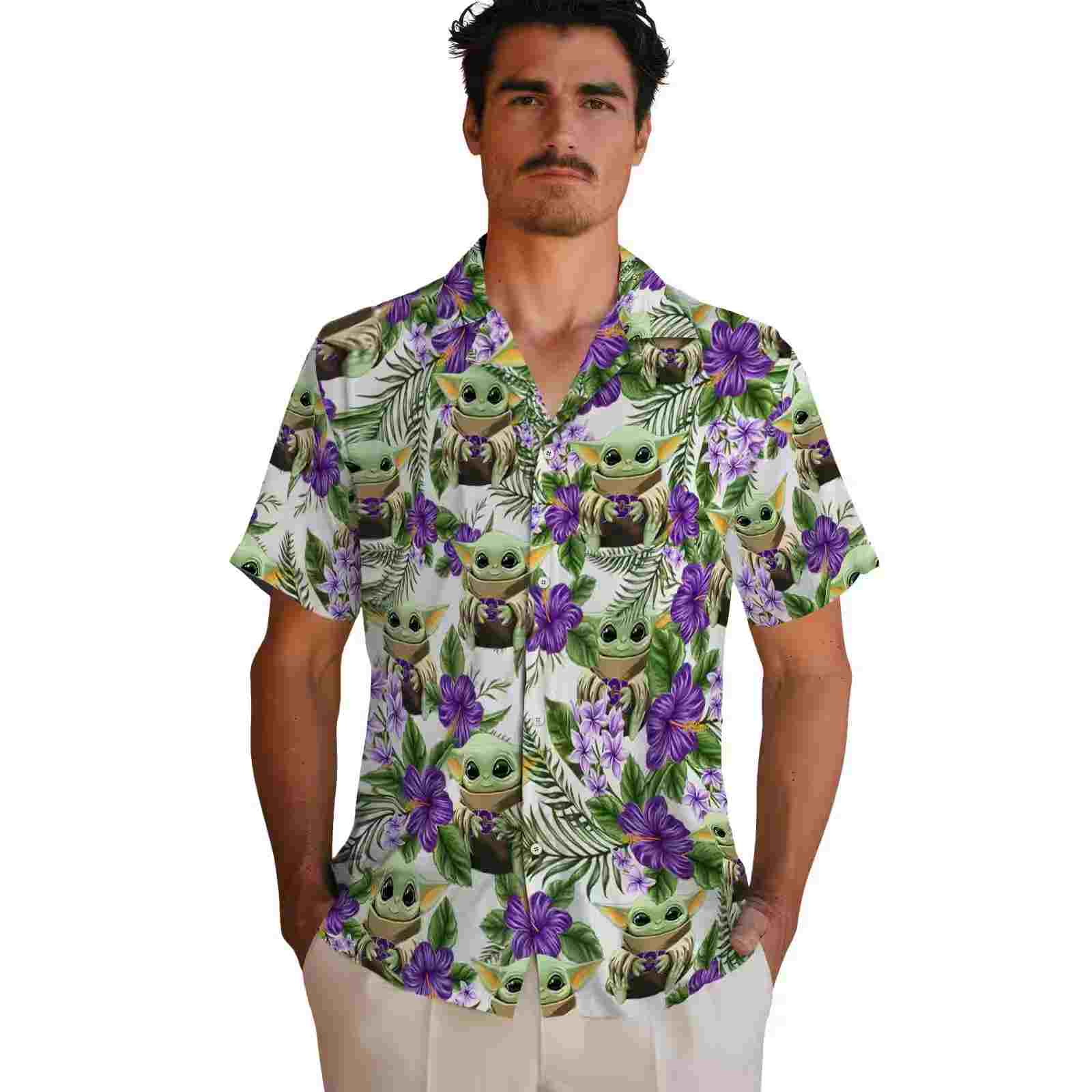 tcu horned frogs tropical yoda green hawaiian shirt fashion forward