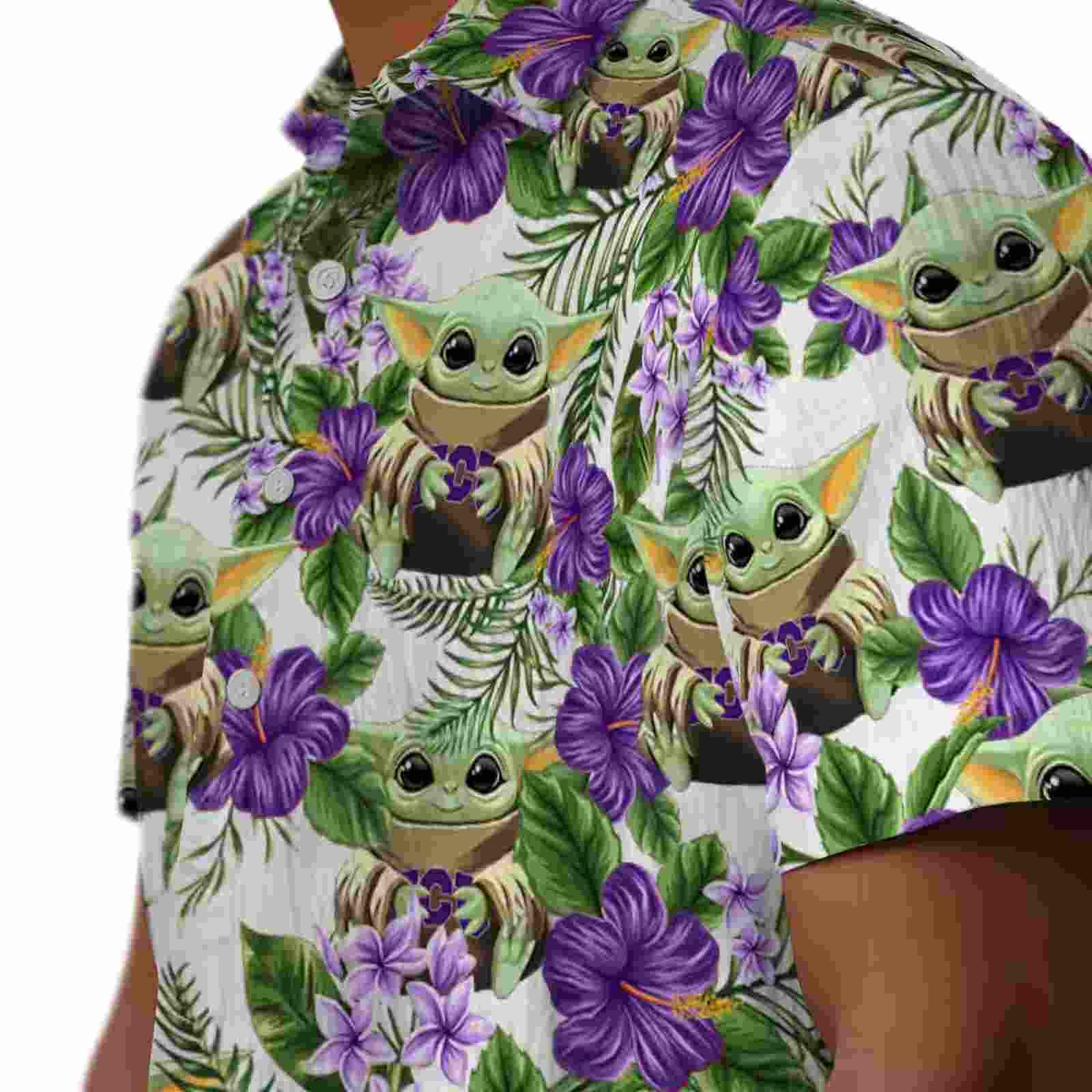 tcu horned frogs tropical yoda green hawaiian shirt trendy