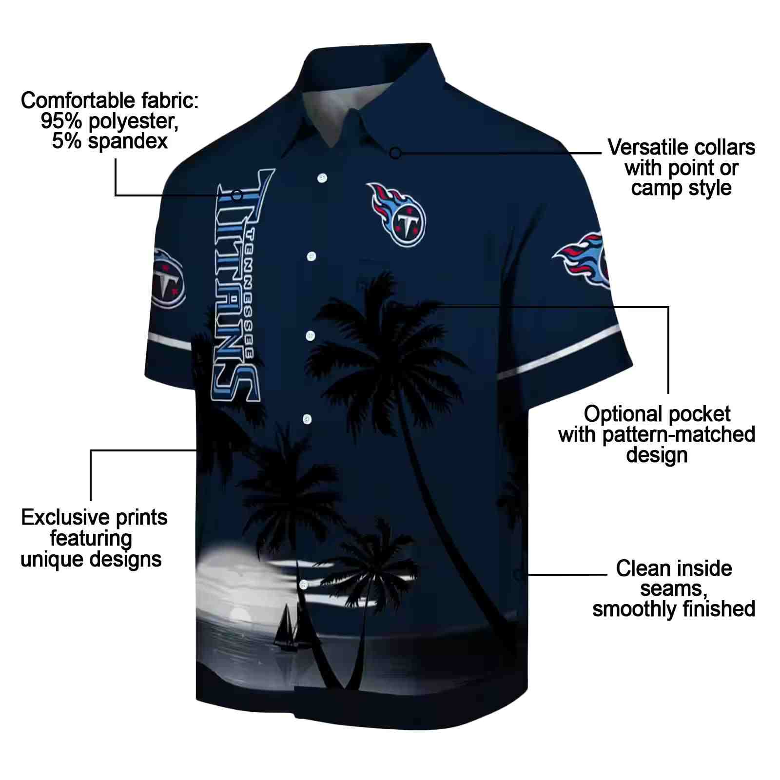 tennessee titans beach sunset navy black hawaiian shirt new arrival