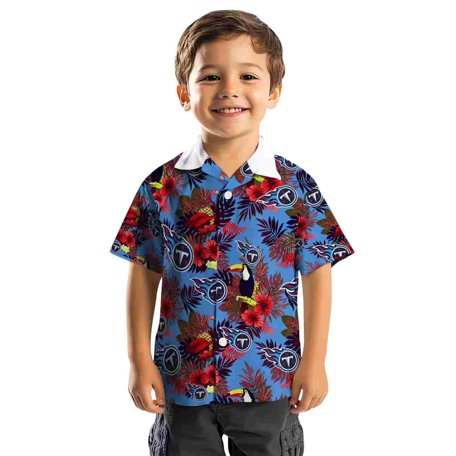 tennessee titans floral toucan navy red hawaiian shirt top rated
