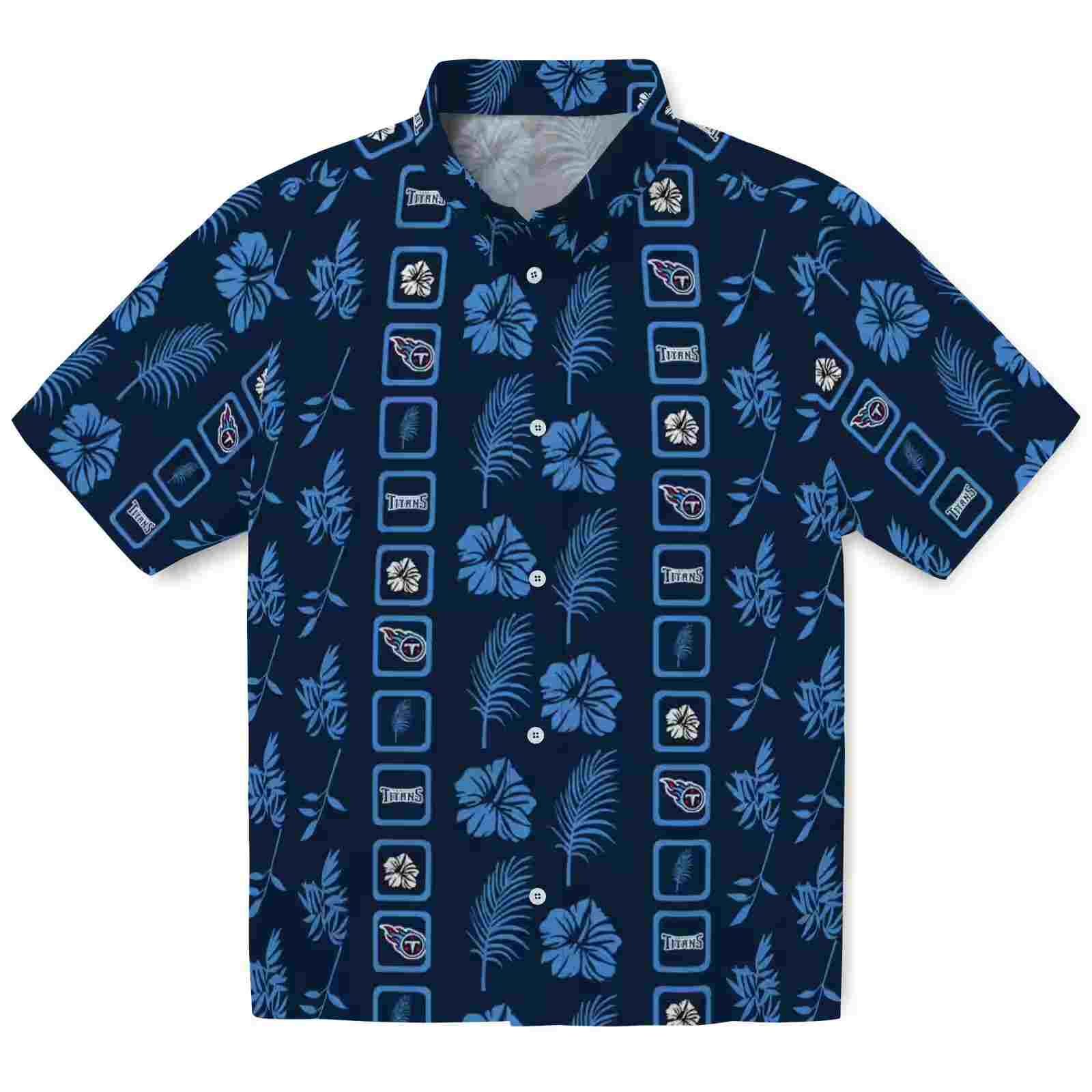 Tennessee Titans Framed Floral Navy Hawaiian Shirt