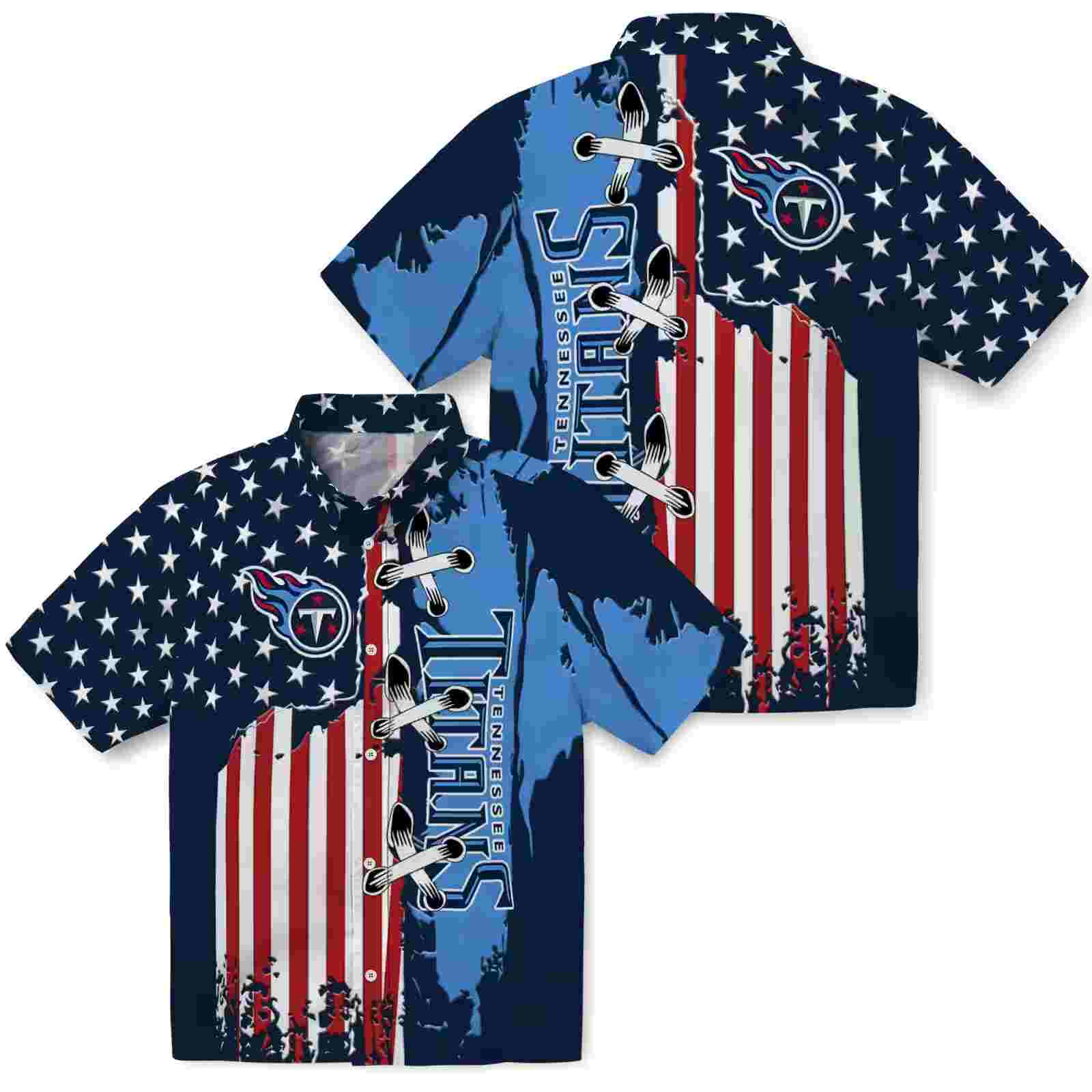 tennessee titans stitched flag navy hawaiian shirt high quality