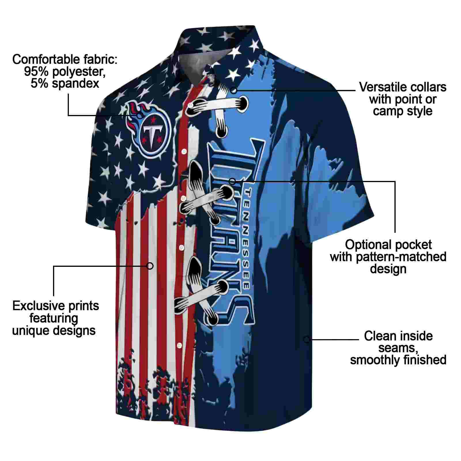 tennessee titans stitched flag navy hawaiian shirt new arrival