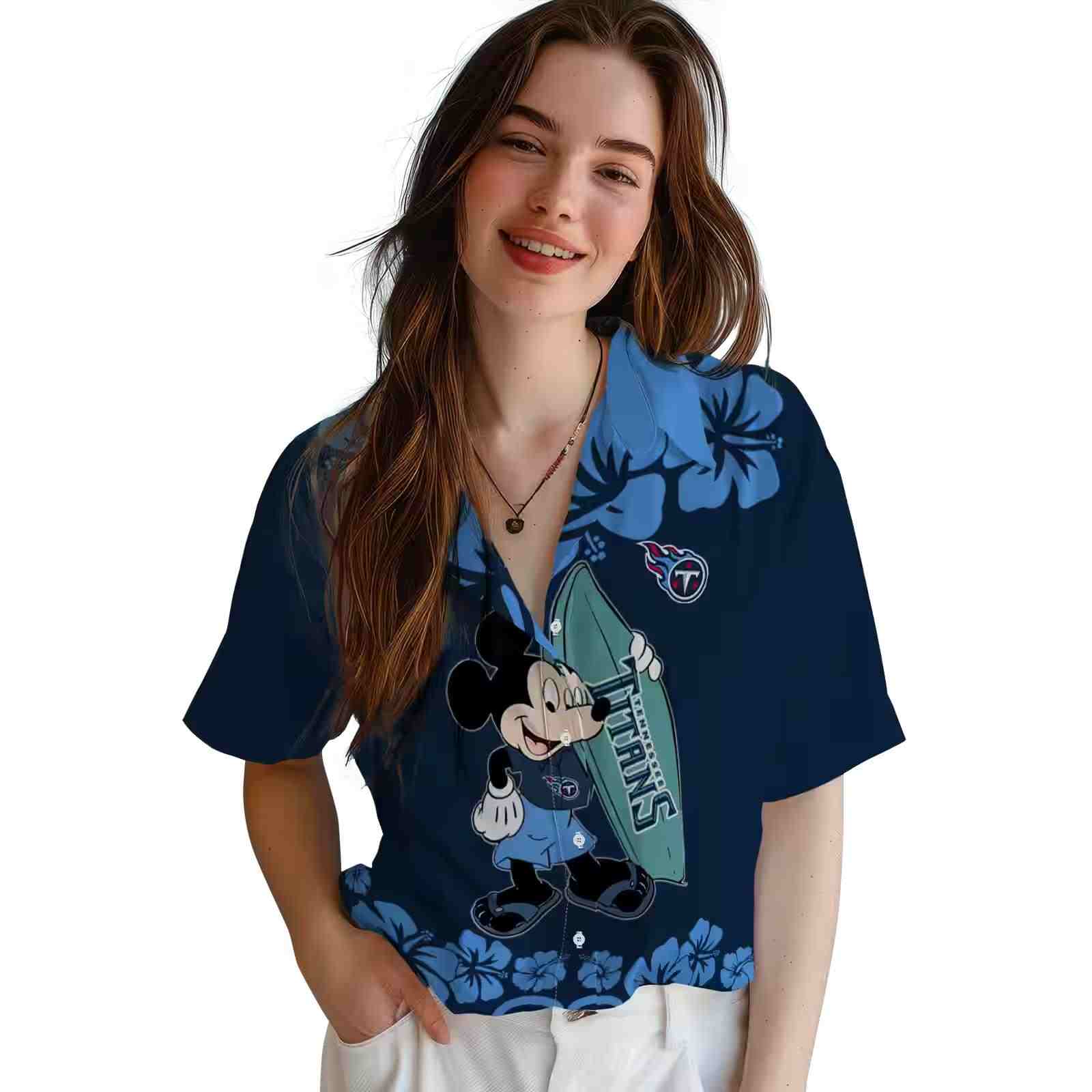 tennessee titans surfing mickey navy hawaiian shirt latest model