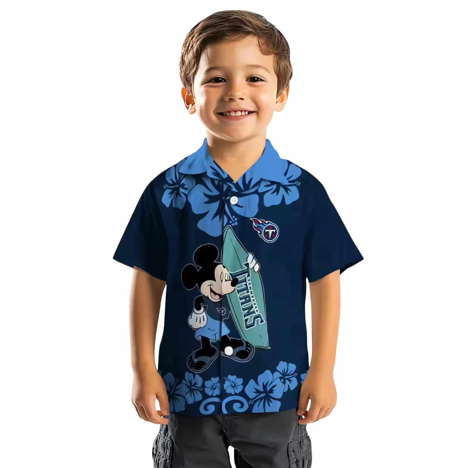 tennessee titans surfing mickey navy hawaiian shirt top rated