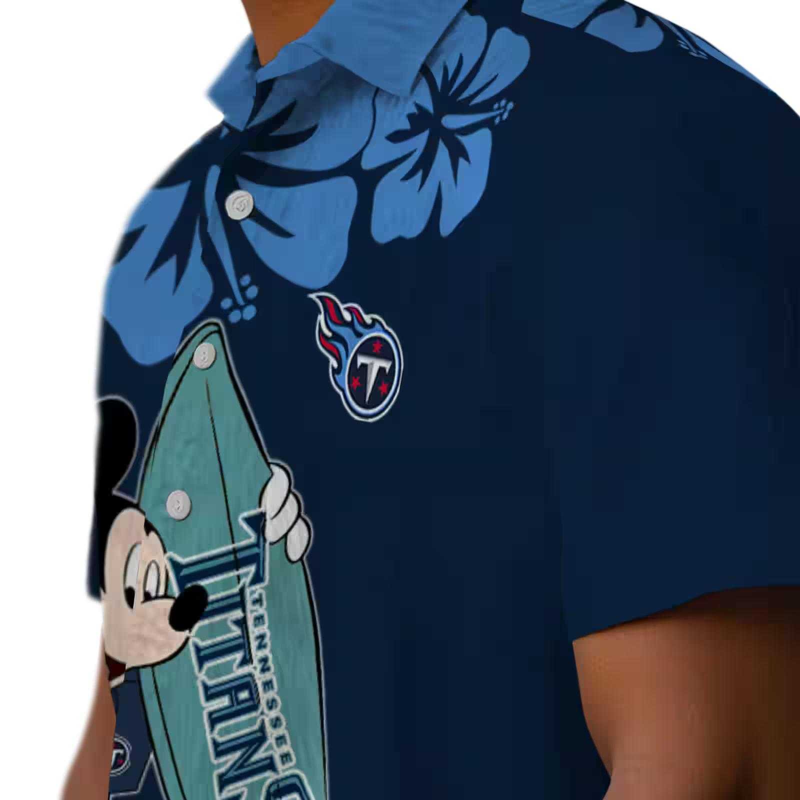 tennessee titans surfing mickey navy hawaiian shirt trendy