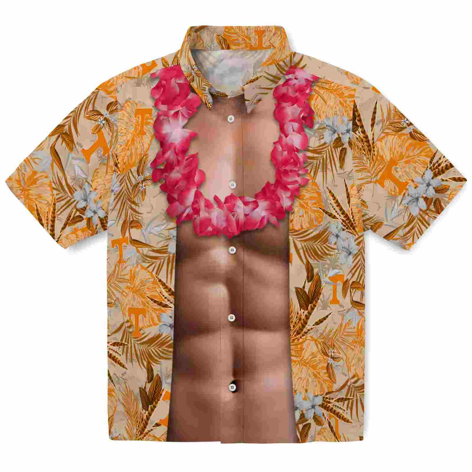 Tennessee Volunteers Chest Illusion Orange Hawaiian Shirt