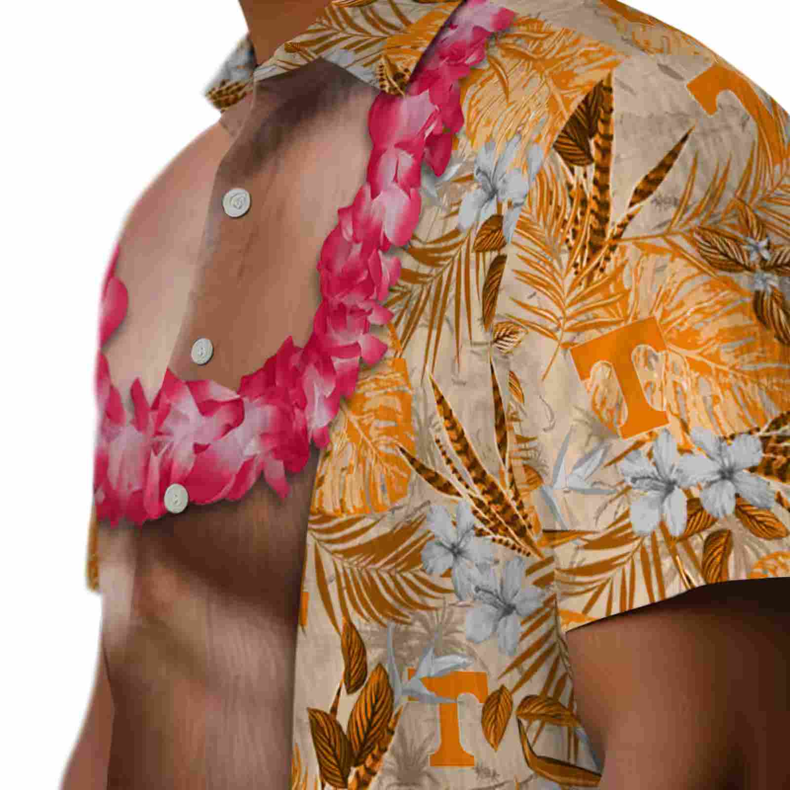 tennessee volunteers chest illusion orange hawaiian shirt trendy