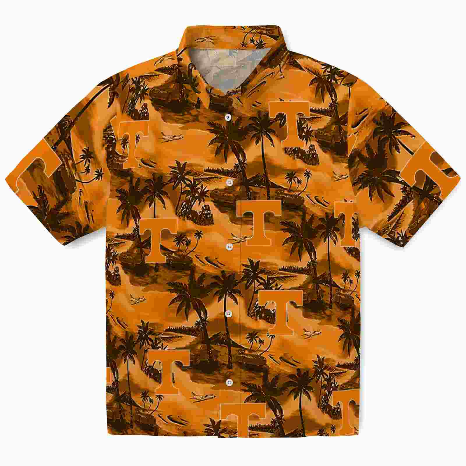 Tennessee Volunteers Coastal Palms Orange Hawaiian Shirt