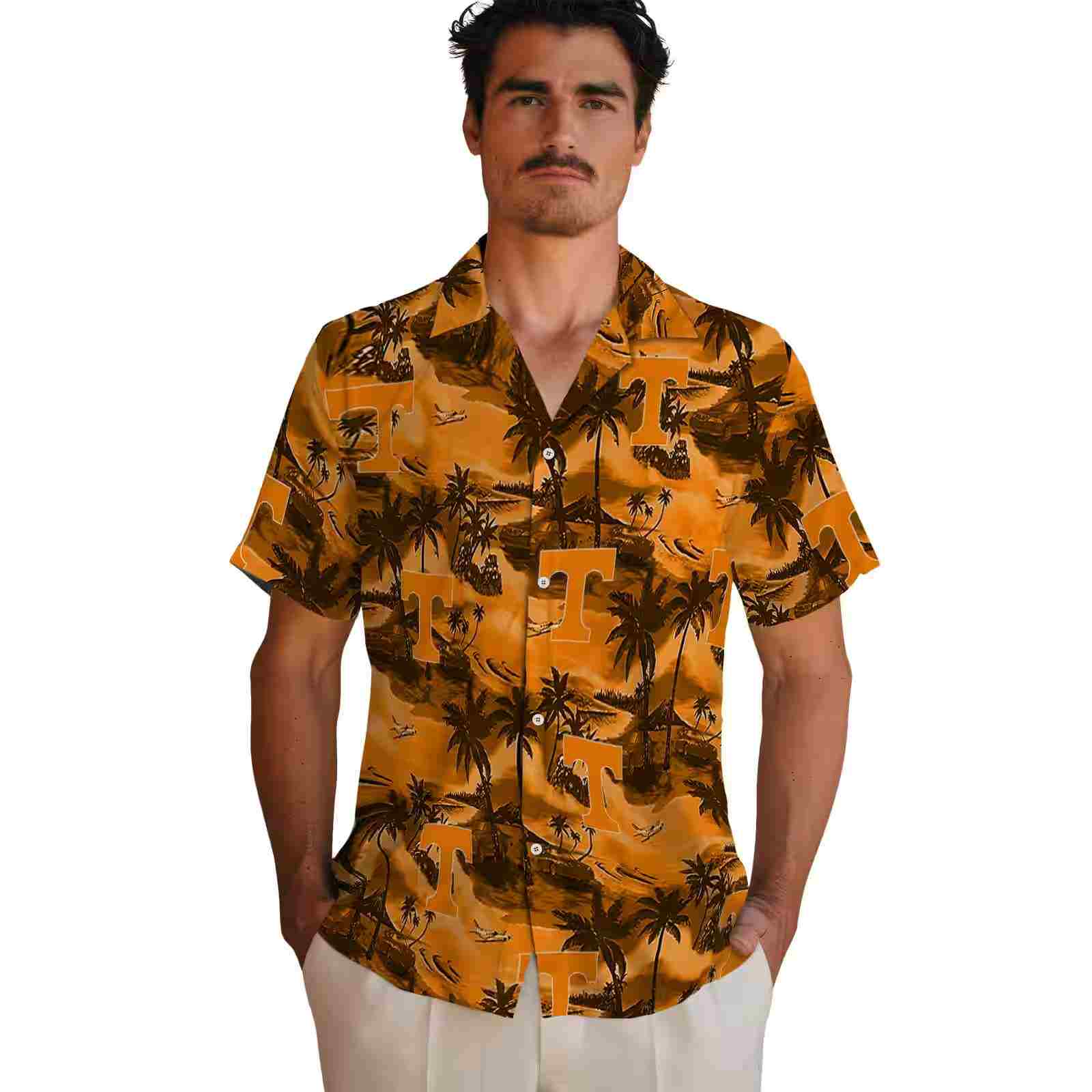 tennessee volunteers coastal palms orange hawaiian shirt fashion forward