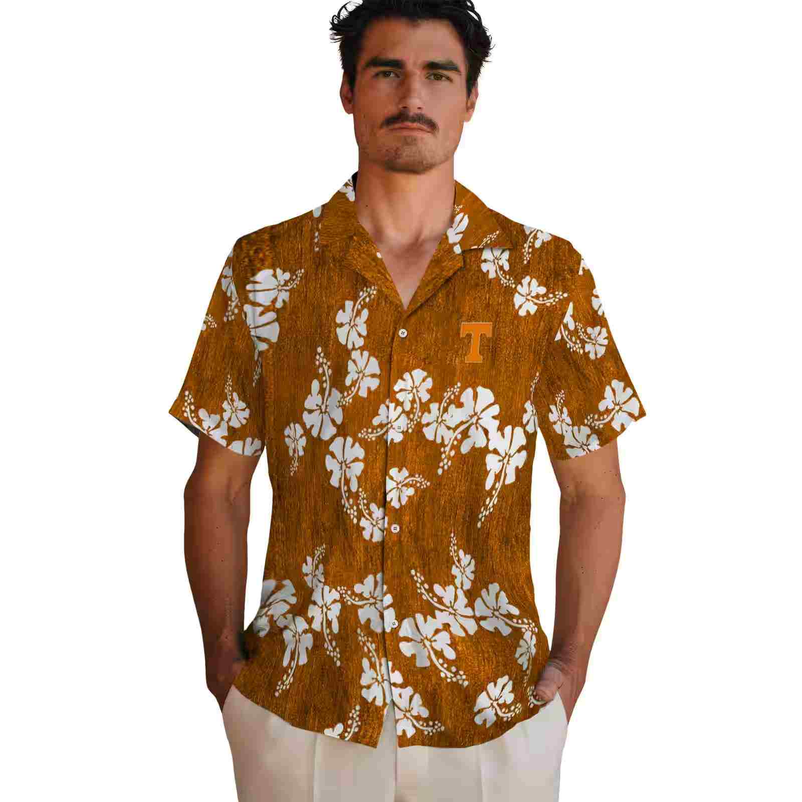 tennessee volunteers hibiscus clusters orange hawaiian shirt fashion forward