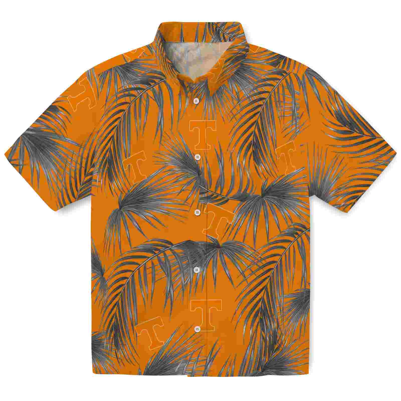 Tennessee Volunteers Leafy Palms Orange Hawaiian Shirt