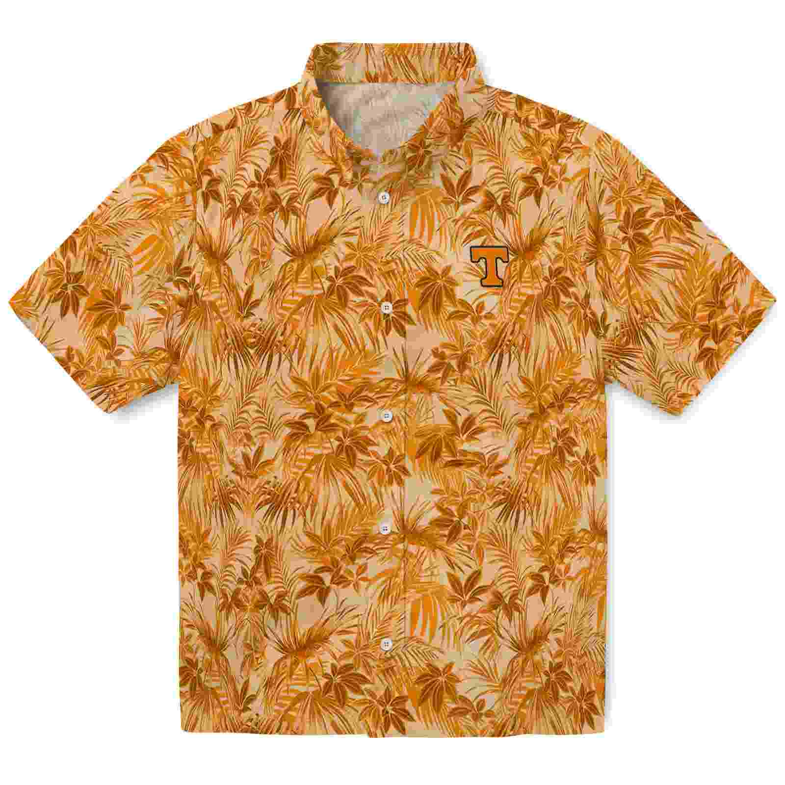 Tennessee Volunteers Leafy Pattern Orange Hawaiian Shirt