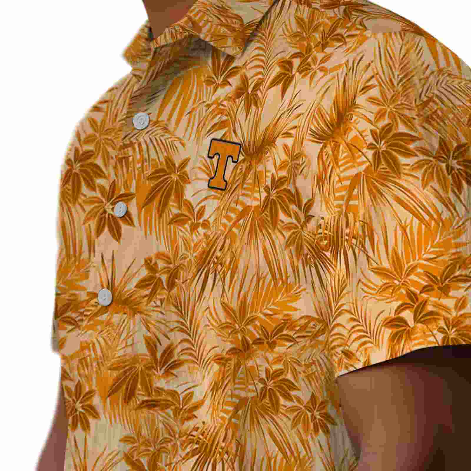 tennessee volunteers leafy pattern orange hawaiian shirt trendy