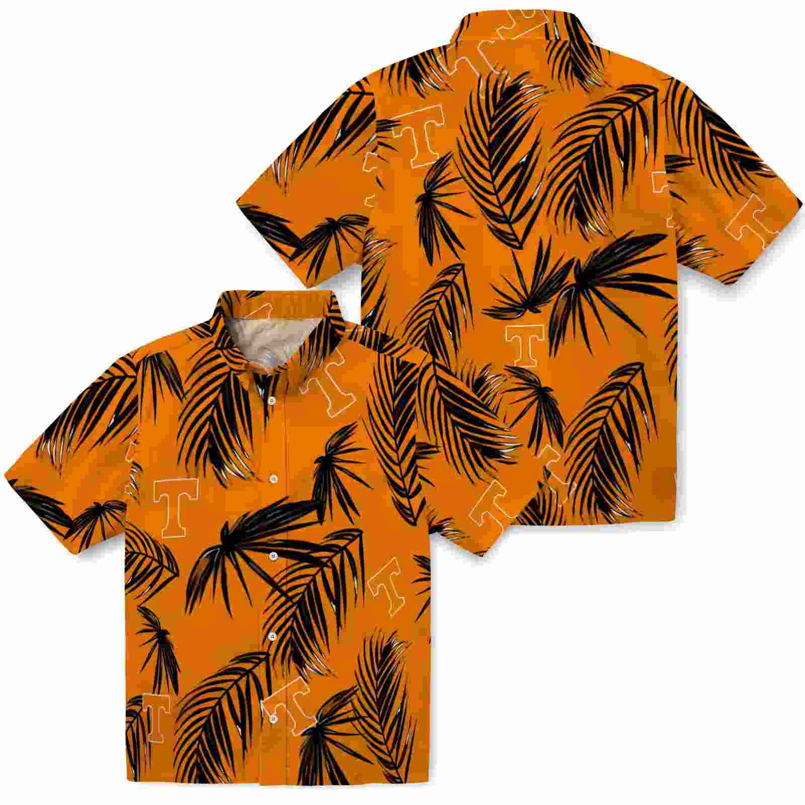 tennessee volunteers palm leaf orange hawaiian shirt high quality