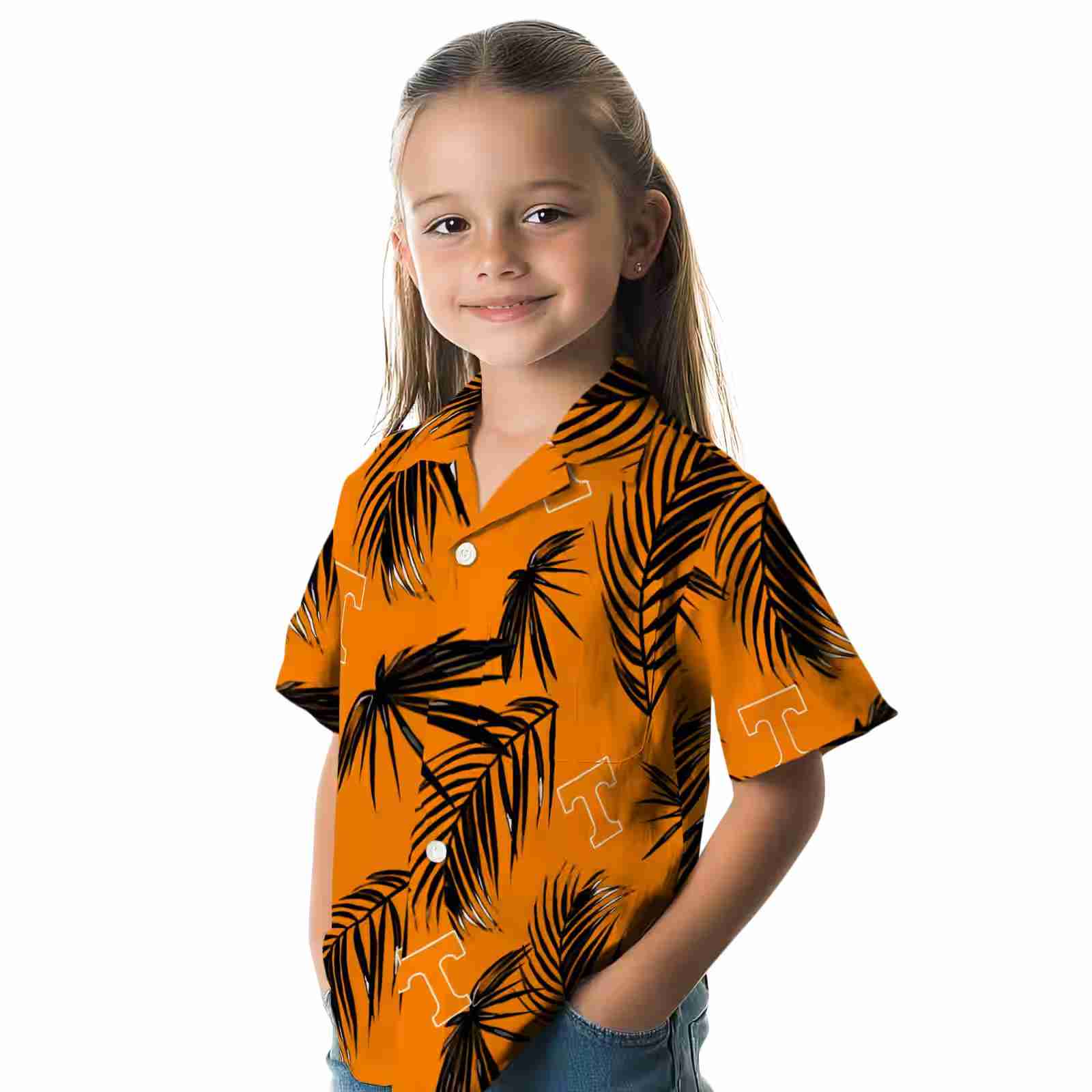 tennessee volunteers palm leaf orange hawaiian shirt premium grade