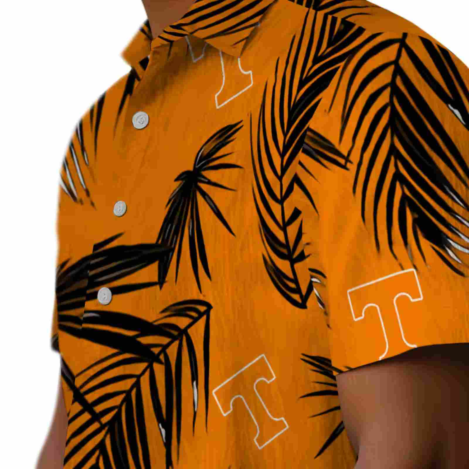 tennessee volunteers palm leaf orange hawaiian shirt trendy