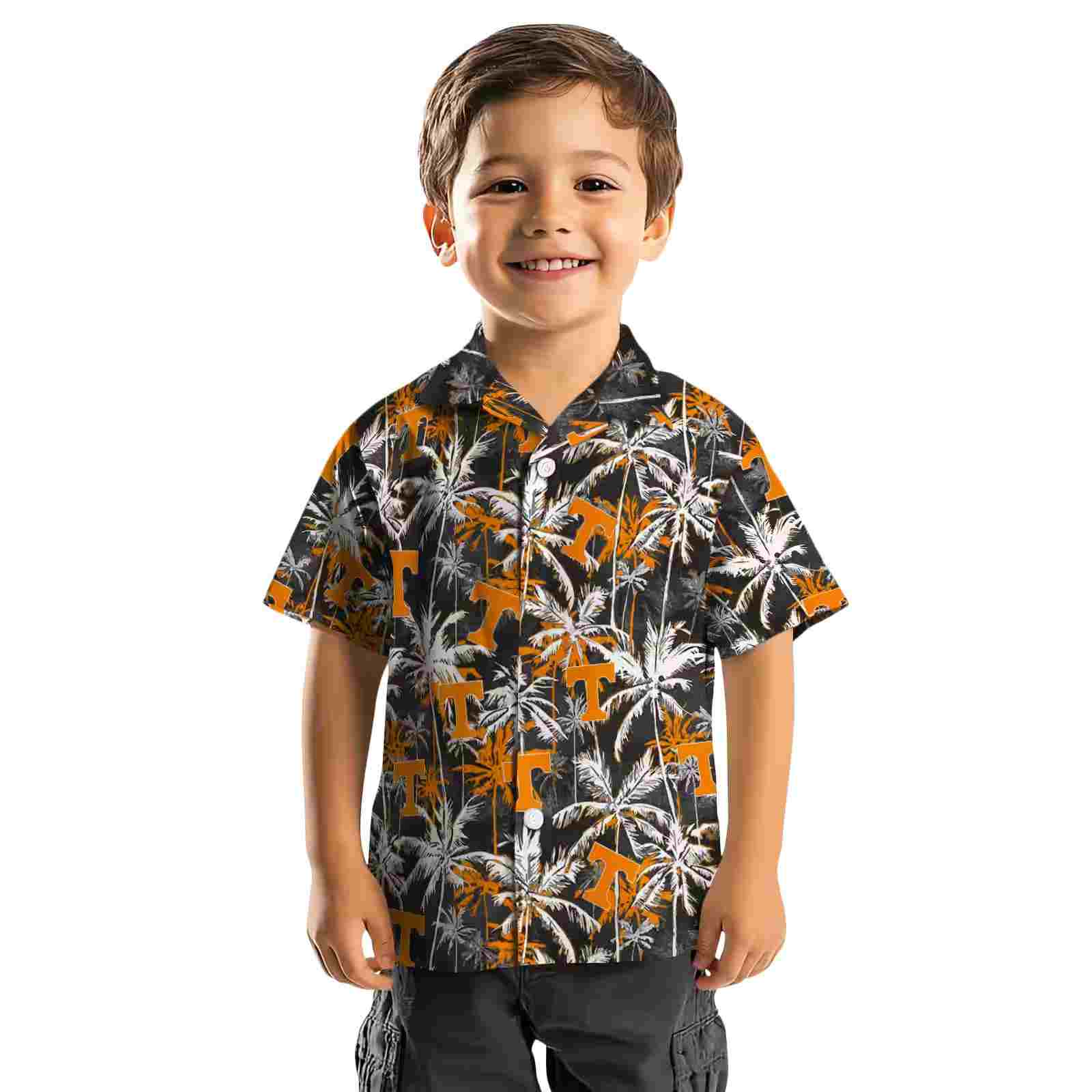 tennessee volunteers palm pattern orange black hawaiian shirt top rated