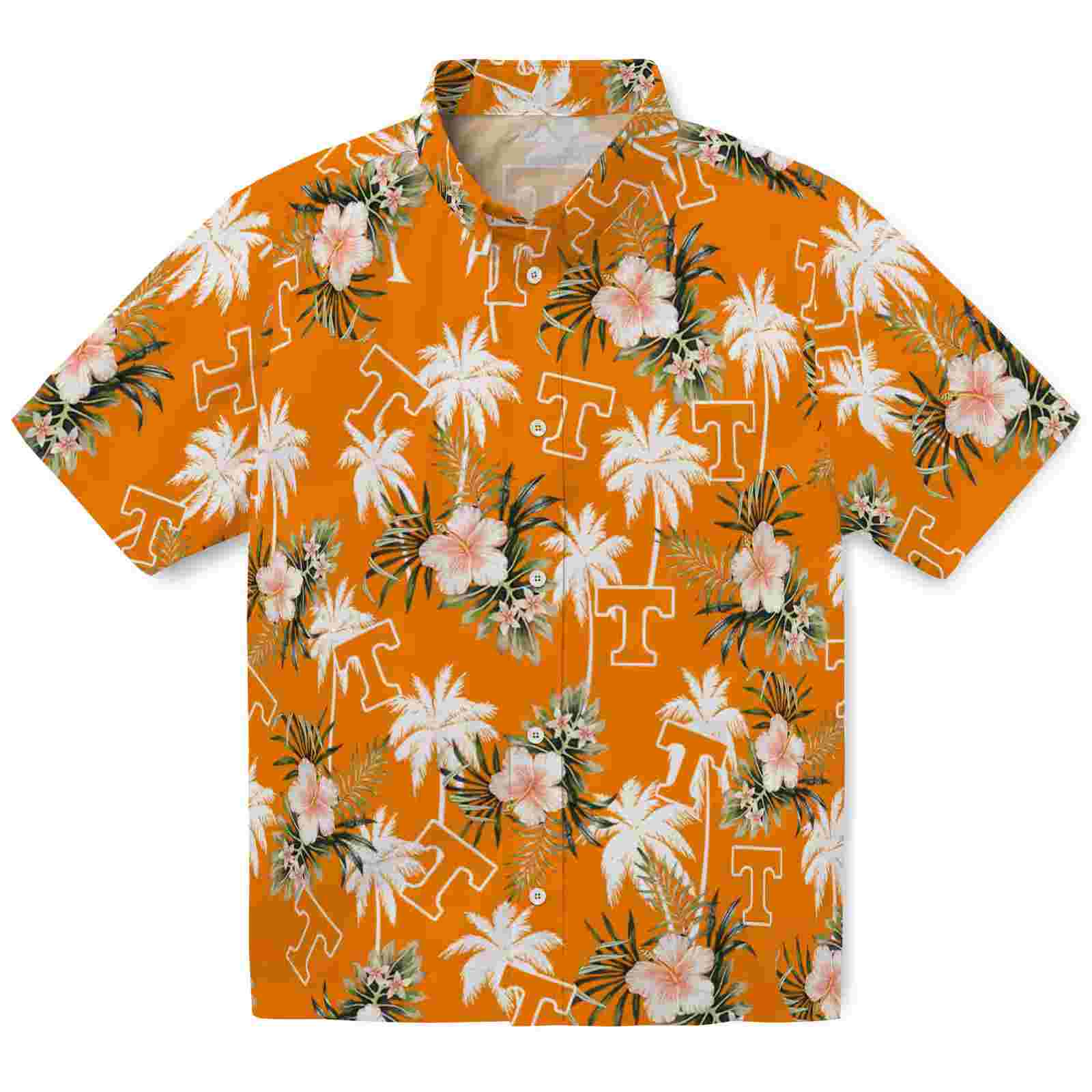 Tennessee Volunteers Palm Tree Flower Orange Hawaiian Shirt