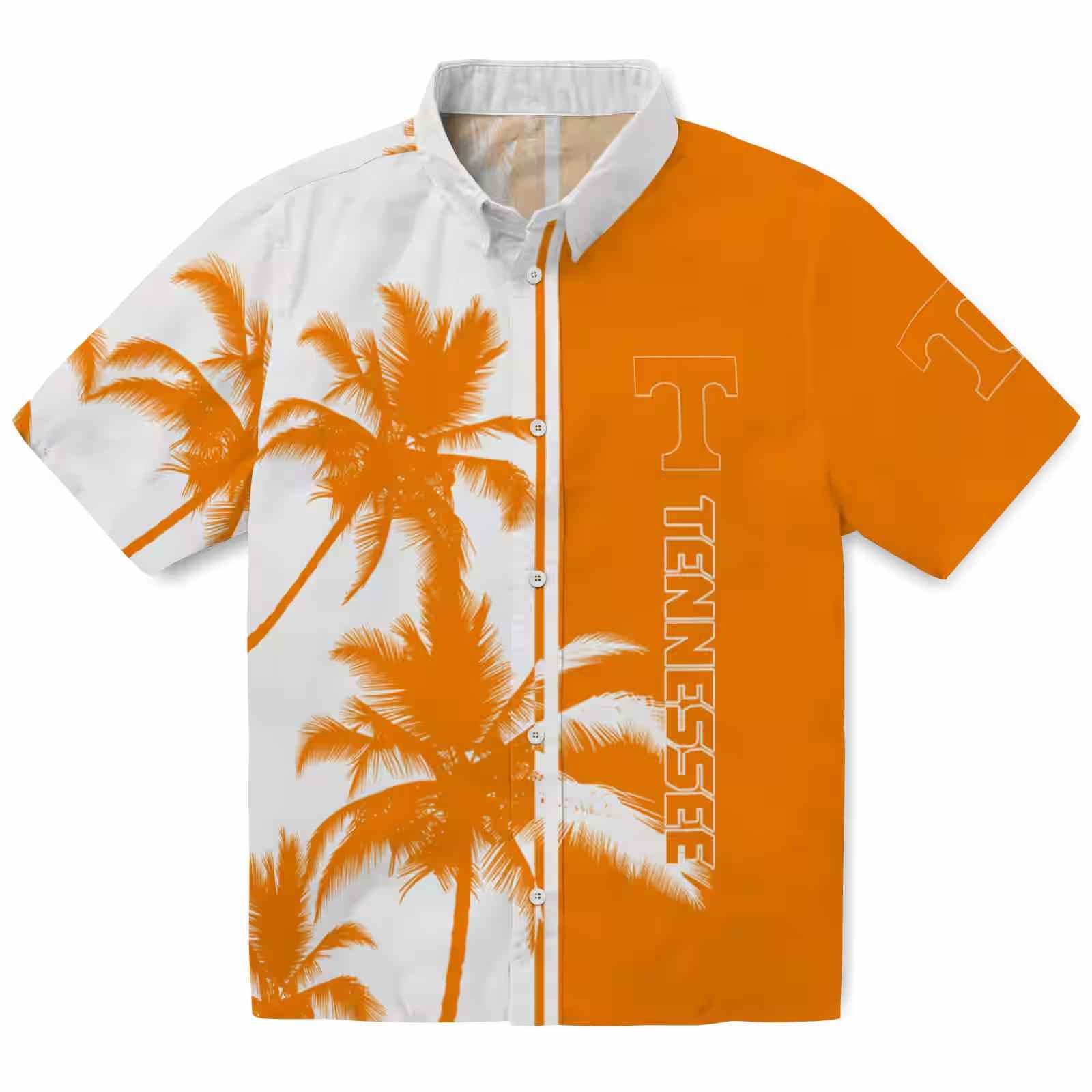 Tennessee Volunteers Palm Trees Orange White Hawaiian Shirt