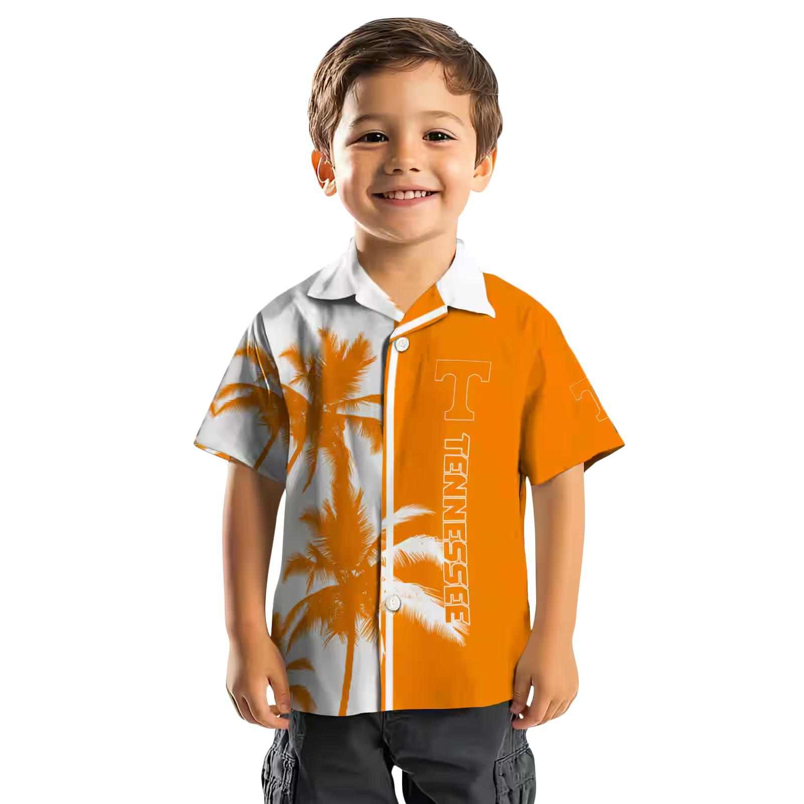 tennessee volunteers palm trees orange white hawaiian shirt top rated