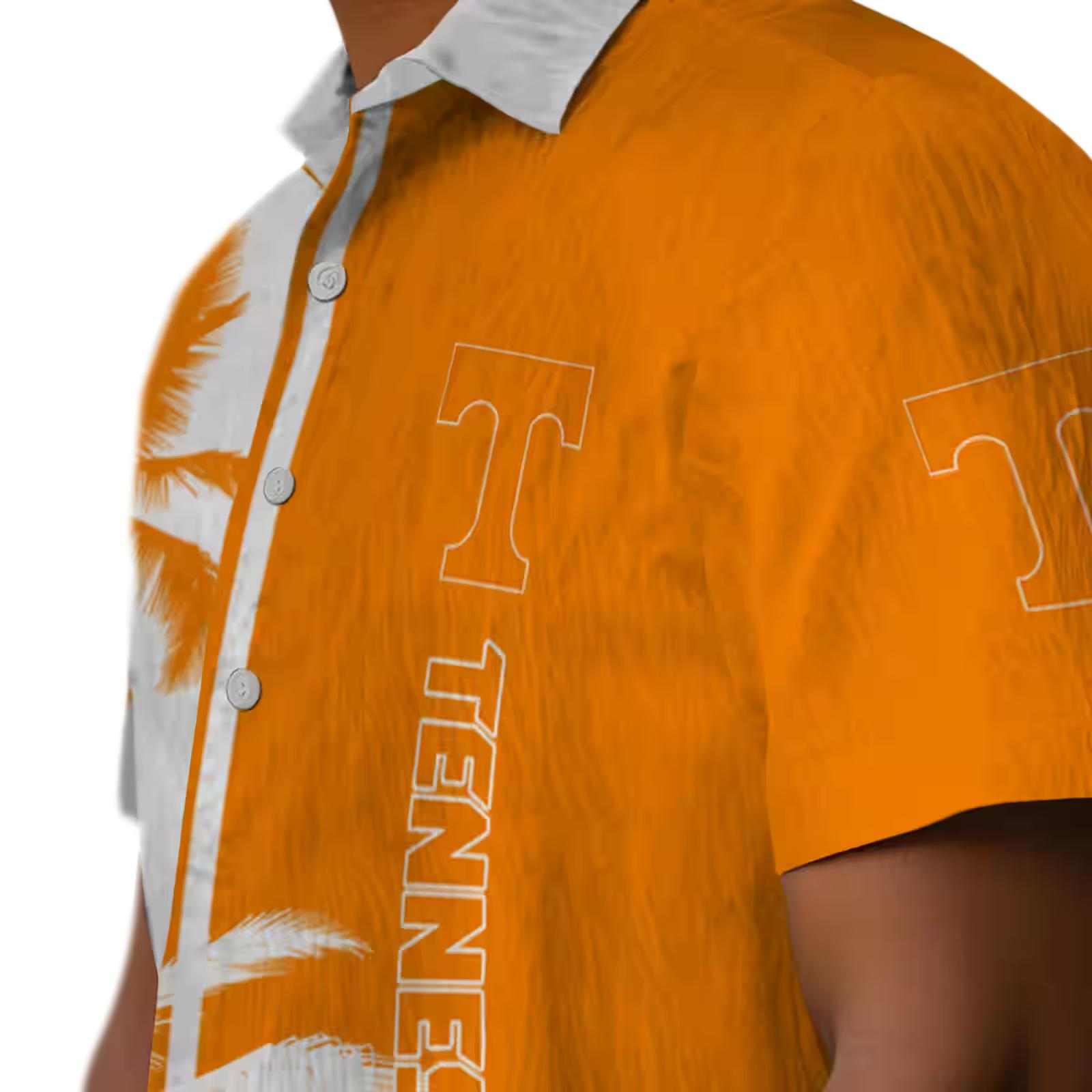 tennessee volunteers palm trees orange white hawaiian shirt trendy