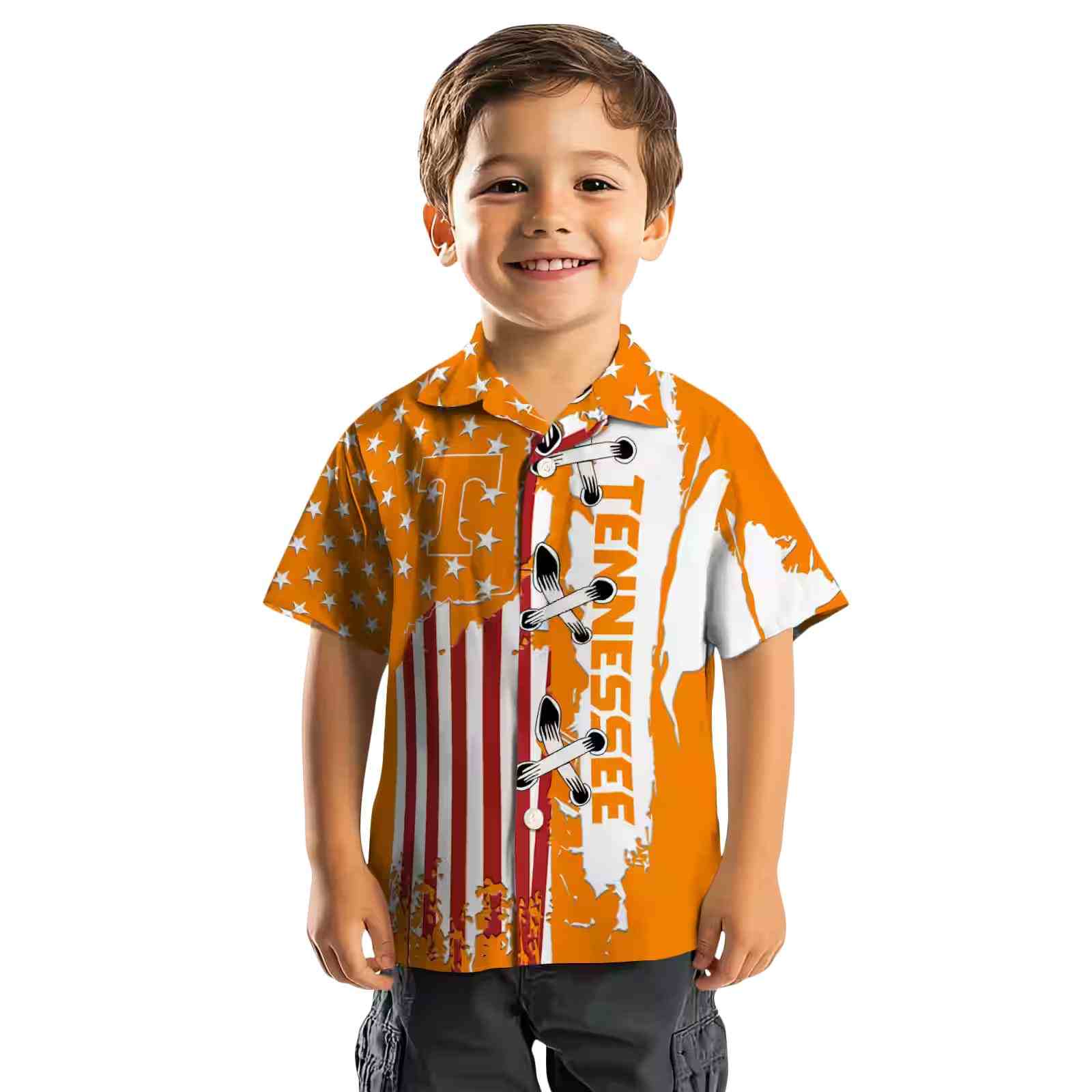 tennessee volunteers stitched flag orange hawaiian shirt top rated