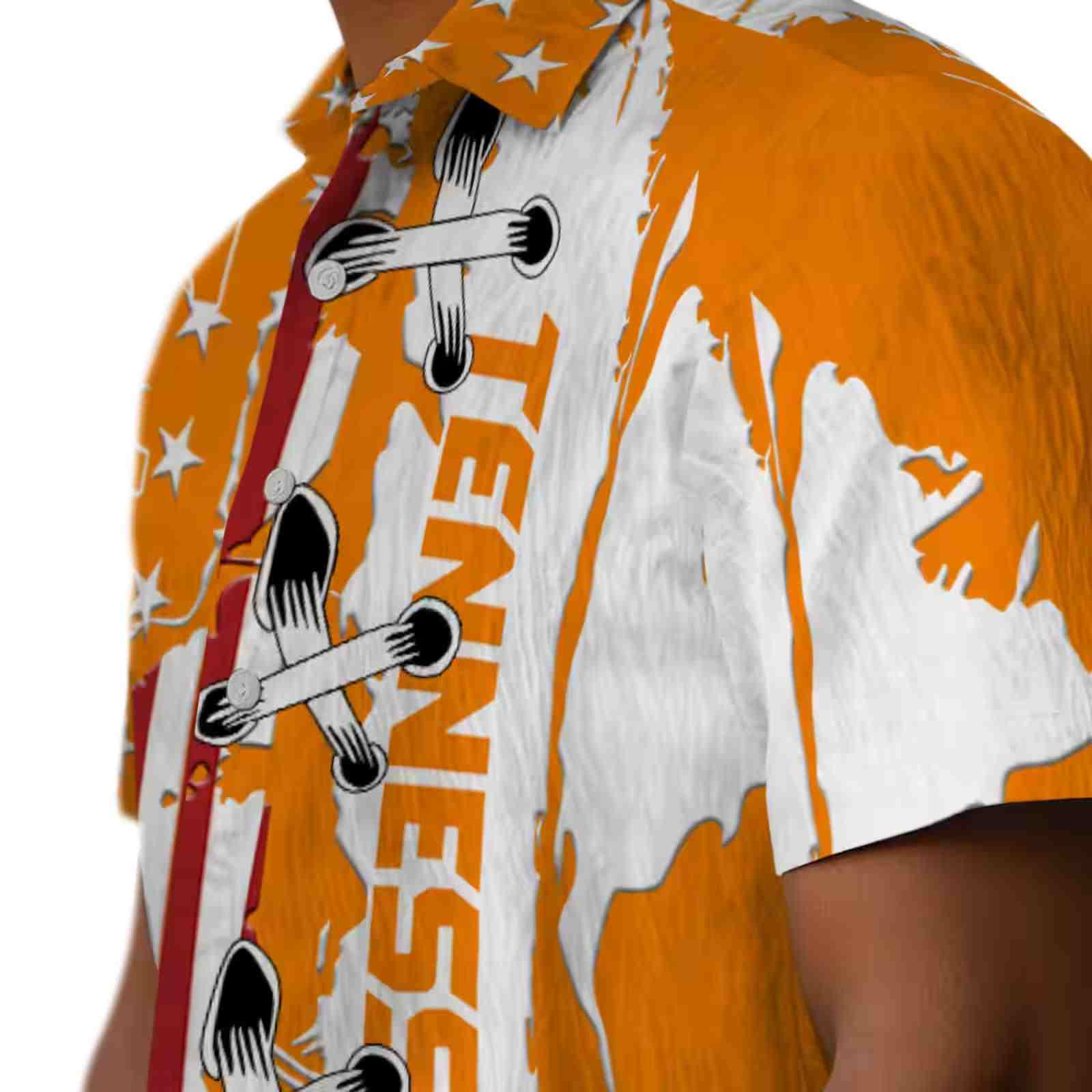 tennessee volunteers stitched flag orange hawaiian shirt trendy