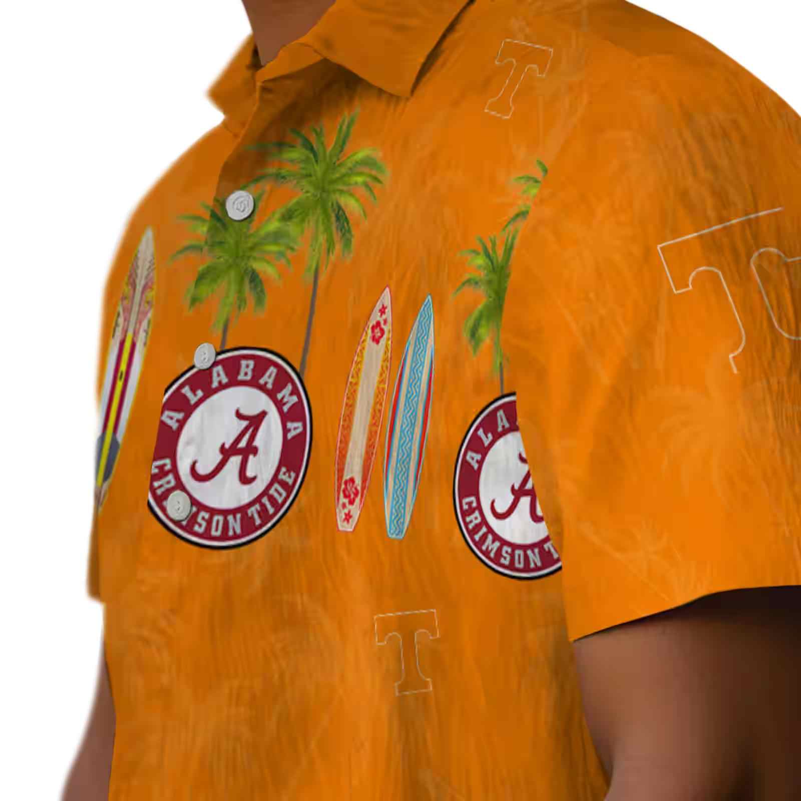 tennessee volunteers surfboard palm orange hawaiian shirt trendy