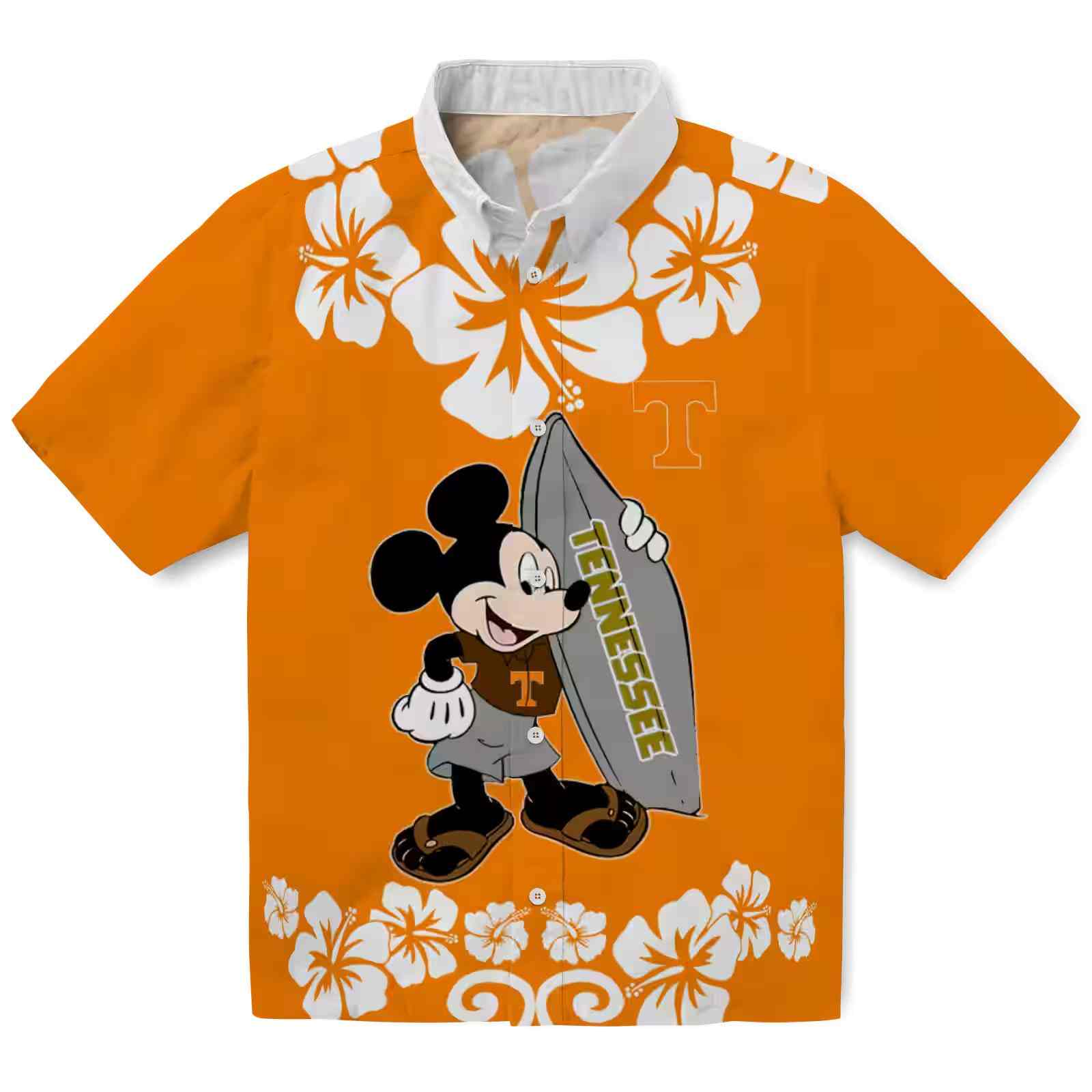 Tennessee Volunteers Surfing Mickey Orange Hawaiian Shirt