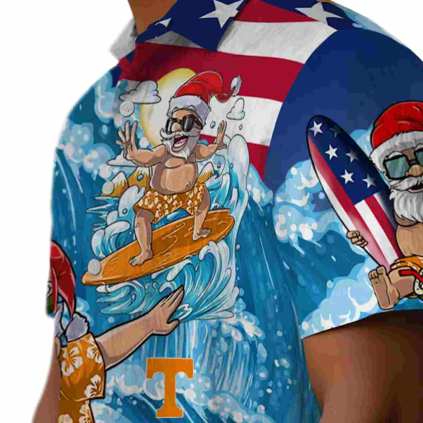 tennessee volunteers surfing santa blue hawaiian shirt trendy