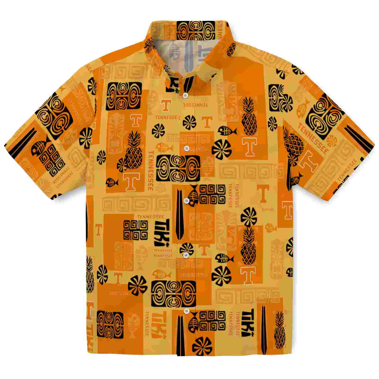 Tennessee Volunteers Tribal Symbols Orange Hawaiian Shirt