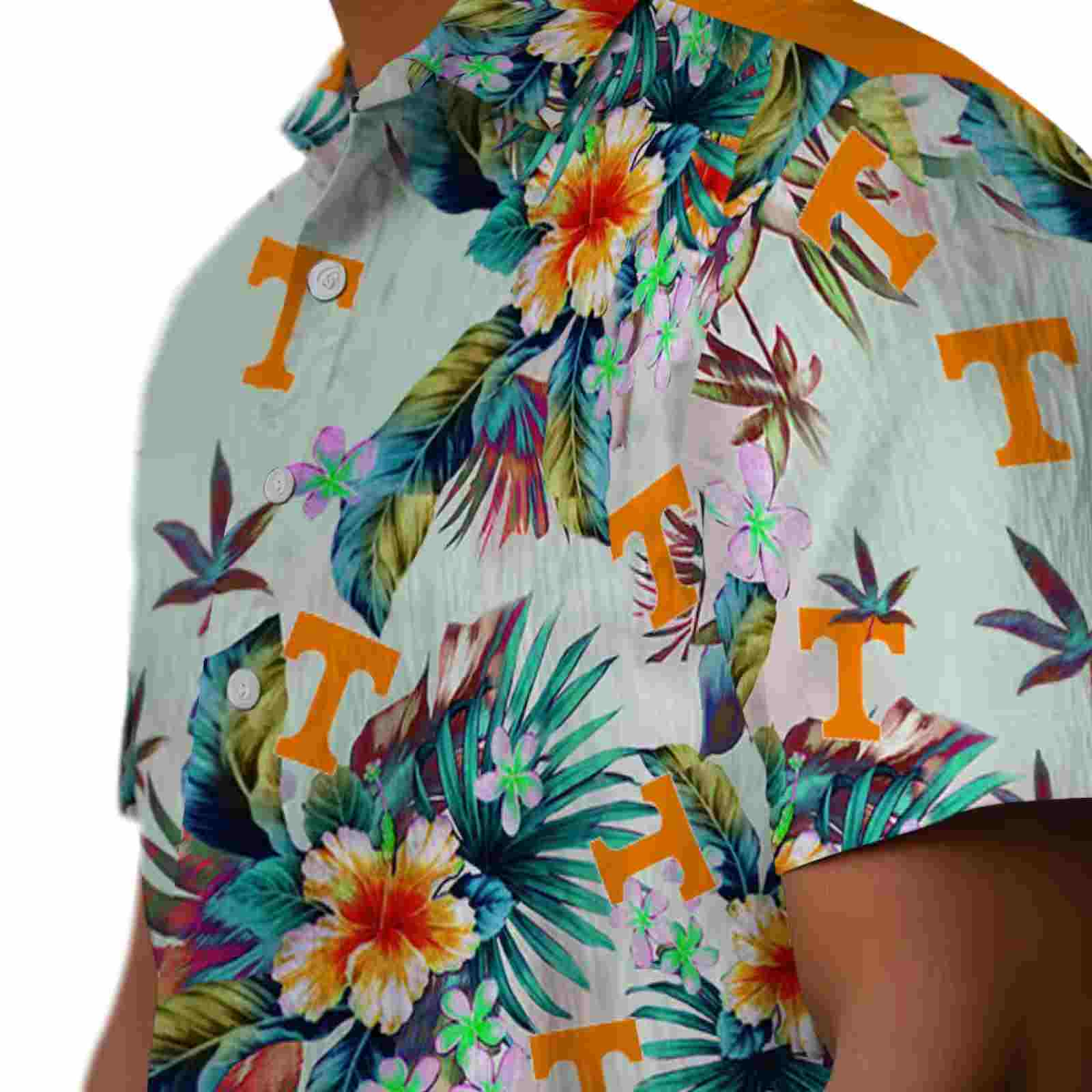 tennessee volunteers tropical foliage green hawaiian shirt trendy